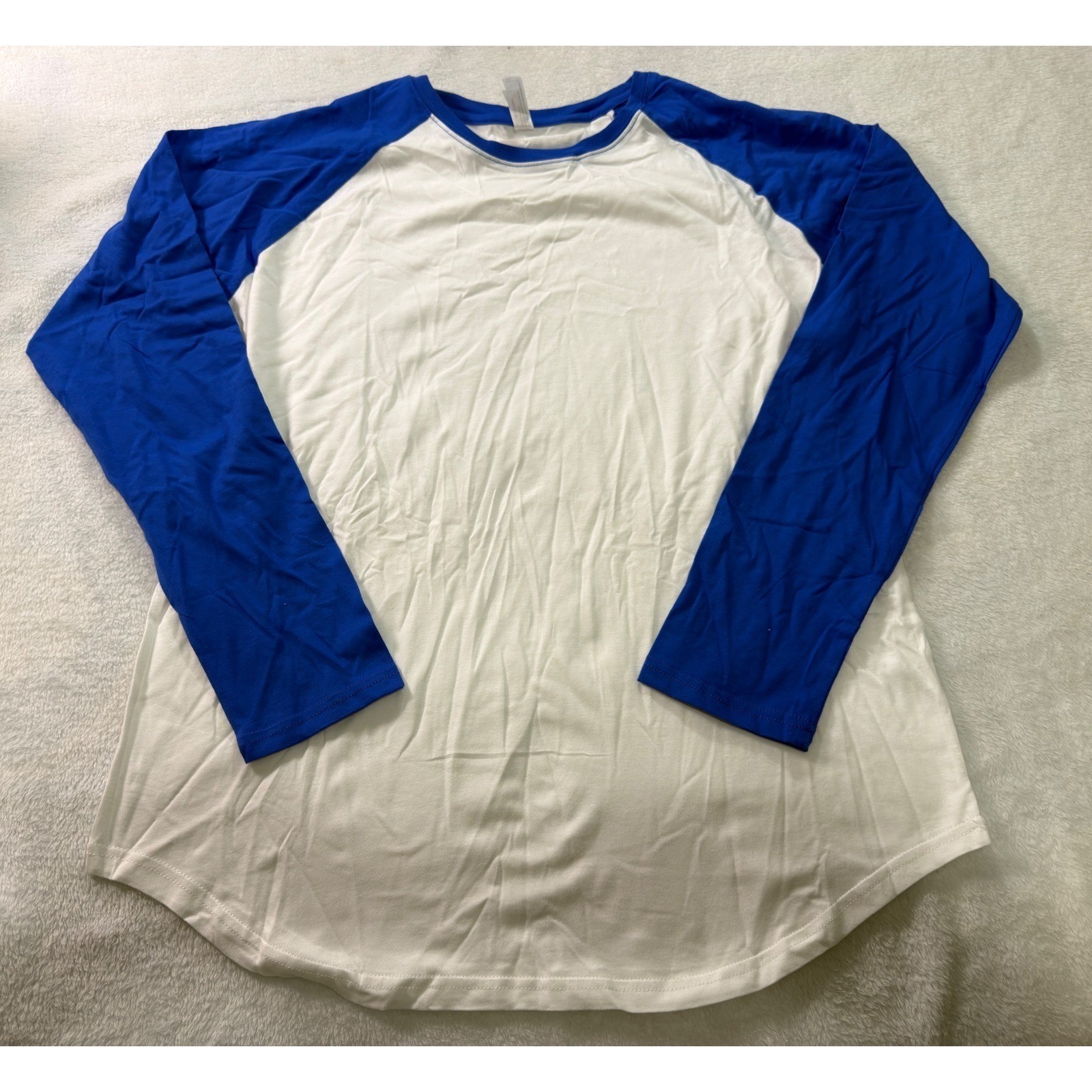 Royal Avalon Sport Mens Large Baseball Tee Royal Blue White Raglan Cotton 6Pk