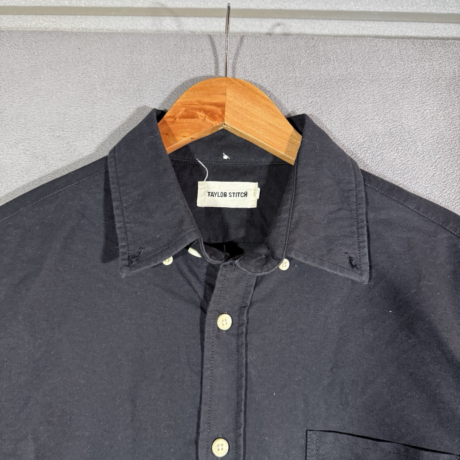 Taylor Stitch Utility Shirt Black Coal Sashiko Mens Size 40 Medium