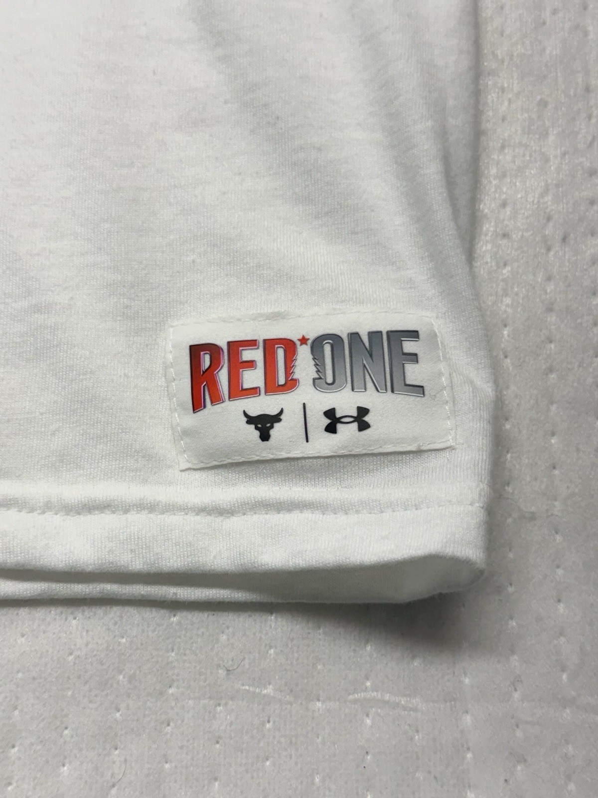 Project Rock Red One Fight Of The Century White T-Shirt Men’s Size Medium