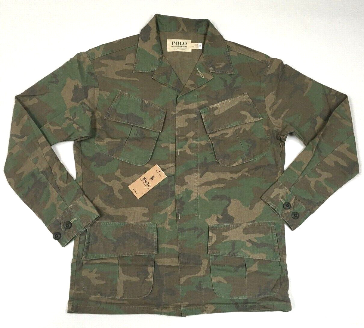 Polo Ralph Lauren Military Army Camo Officer Soldier Camp Overshirt Shirt Jacket