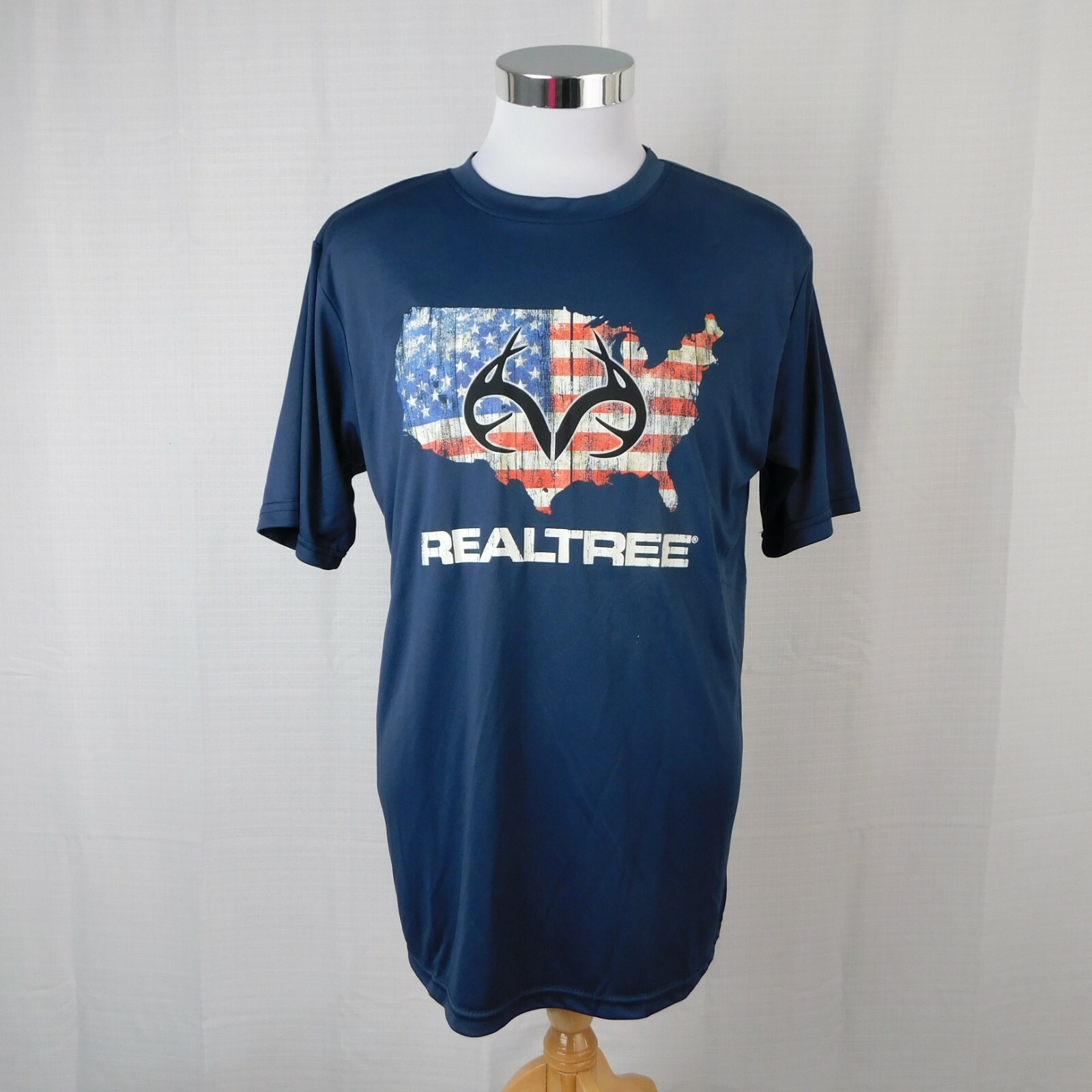 RealTree Men’s Short Sleeve Patriotic America Graphic T-Shirt Navy XL #5280