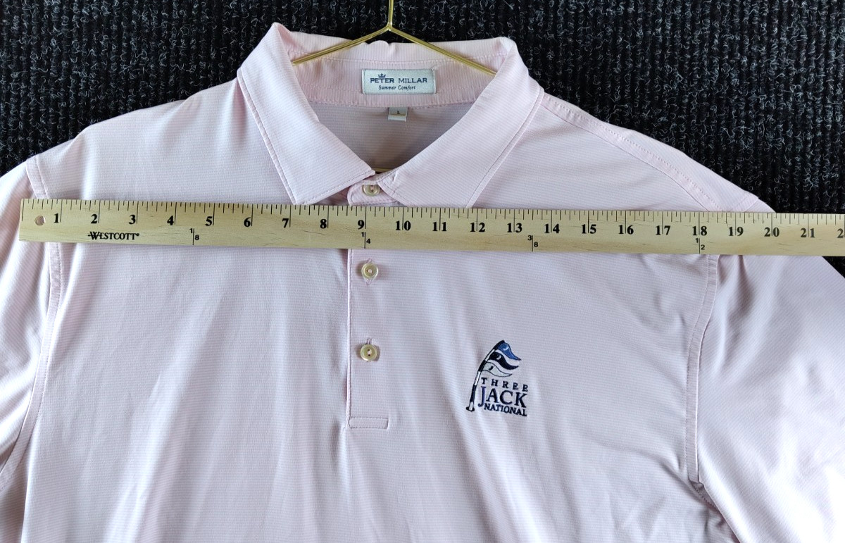 Peter Millar Summer Comfort Three Jack National Polo Pink Stripe Size L-M0037