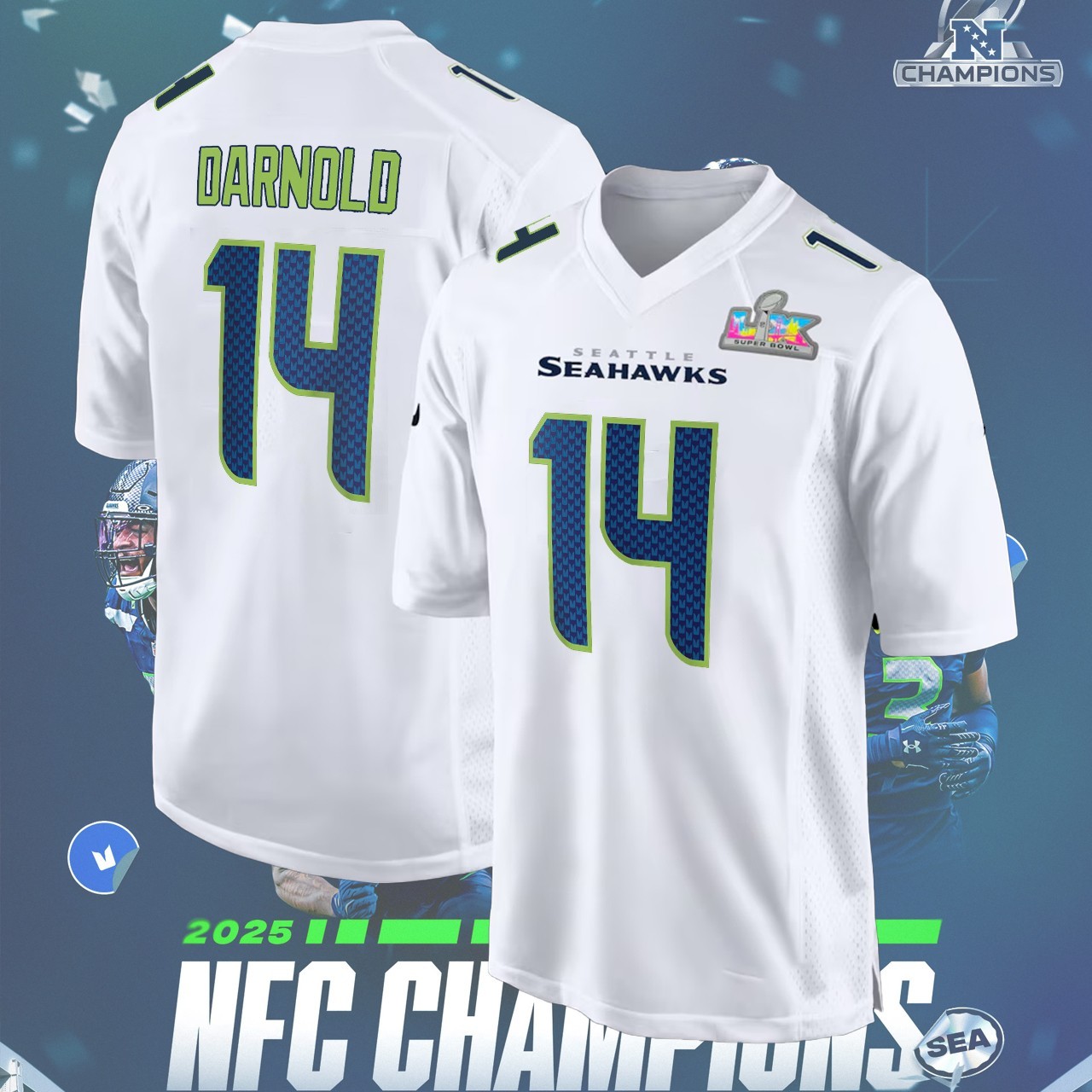 HOT! Sam #14 Darnold Name & Number Players AOP Printed Gift For Seattle Fan