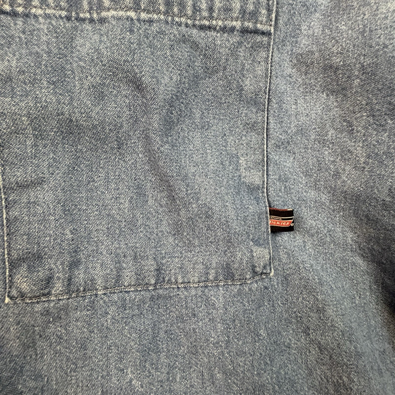 Dickies Men’s L Blue Denim Work Shirt Button Down SEE DESCRIPTION