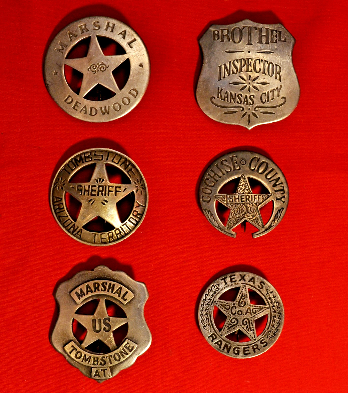 VICTORIAN BROTHEL & OLD WEST COWBOY BADGES YOUR CHOICE NICE REPLICAS FROM INDIA
