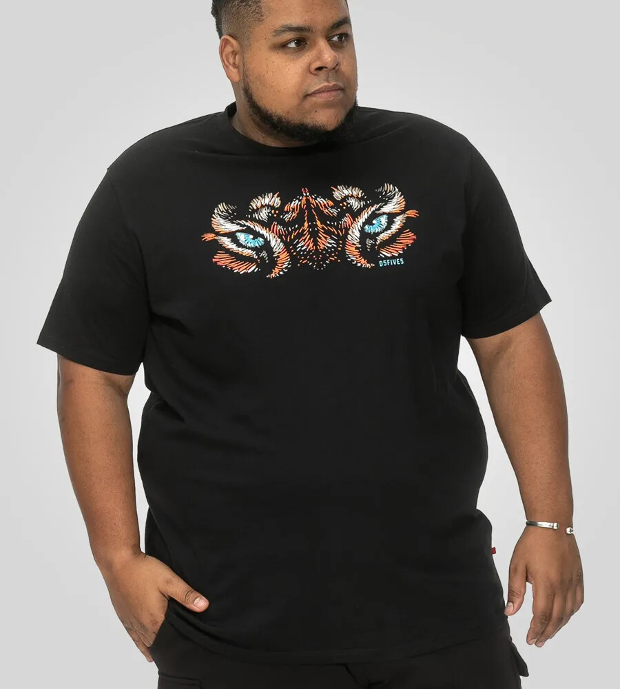D555 Duke Big Mens Tiger Eyes Printed T-Shirt 2XL 3XL 4XL 5XL 6XL 7XL 8XL 601715
