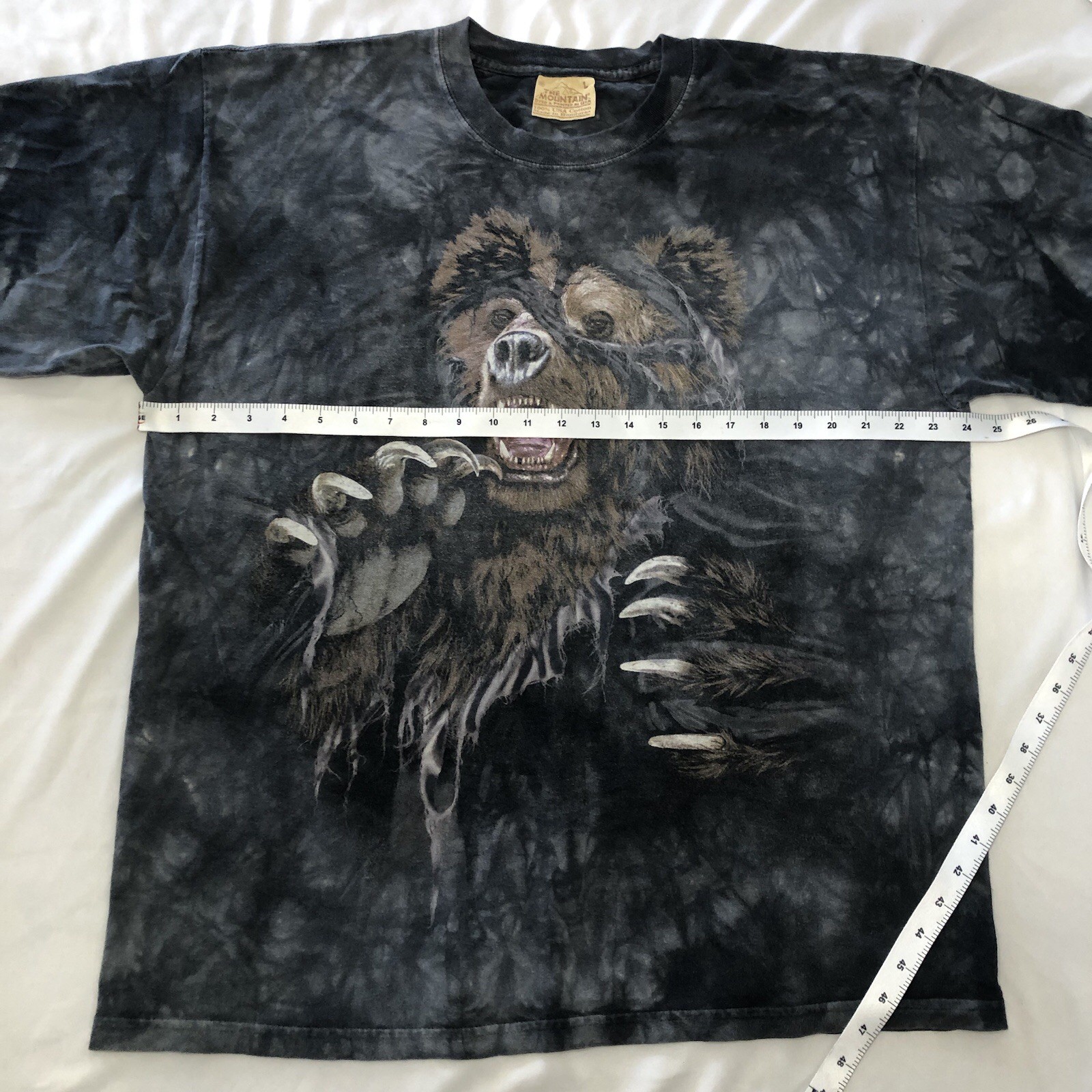 VTG The Mountain Mens Large T Shirt Baggy Angry Grizzly Bear Graphic Tie Dye Y2K
