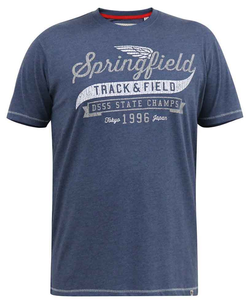 D555 Duke Big Mens Springfield Track Printed T-Shirt 2XL 3XL 4XL 5XL 6XL 601436