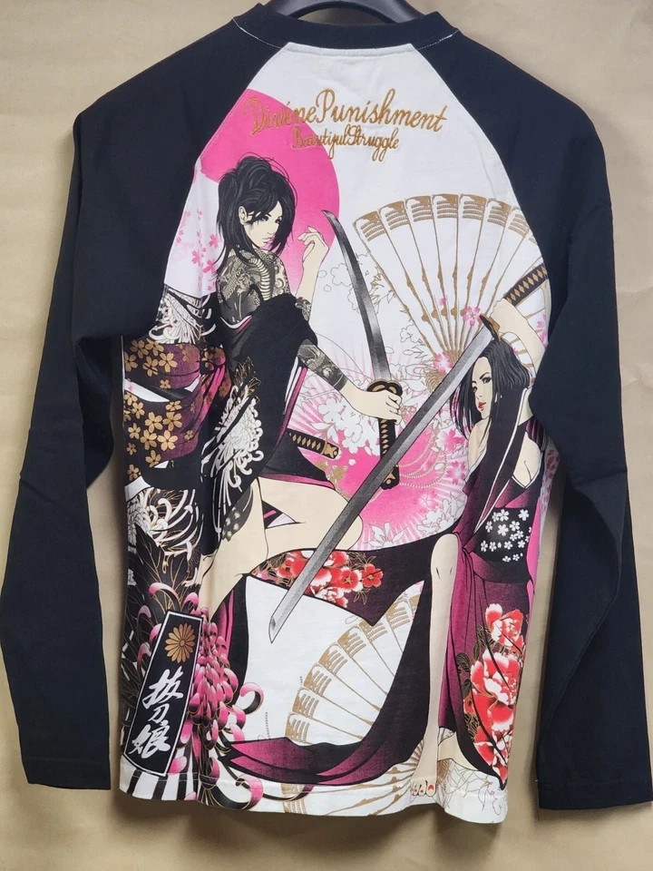 Karakuri Damashii Battoumusume Hina x Aoi Japanese Art Long Sleeve Shirt