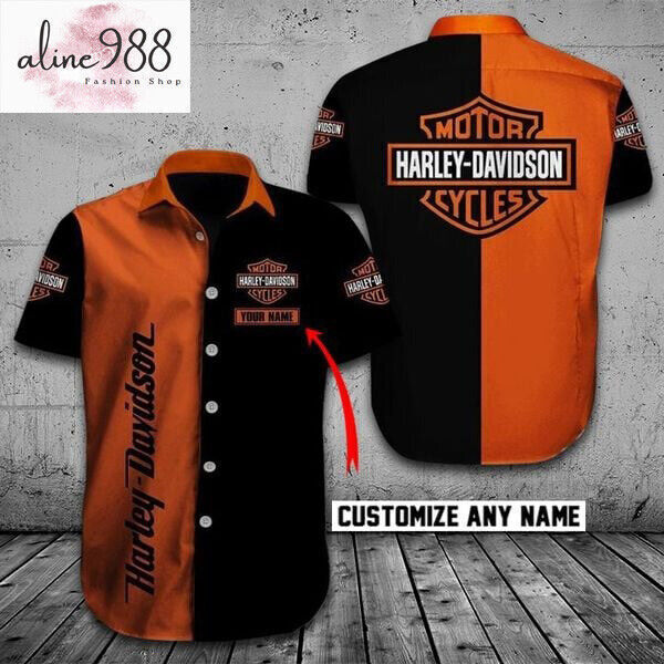 CUSTOM NAME HARLEY DAVIDSON BUTTON SHIRT HARLEY 3D Hawaiian Shirt For Men