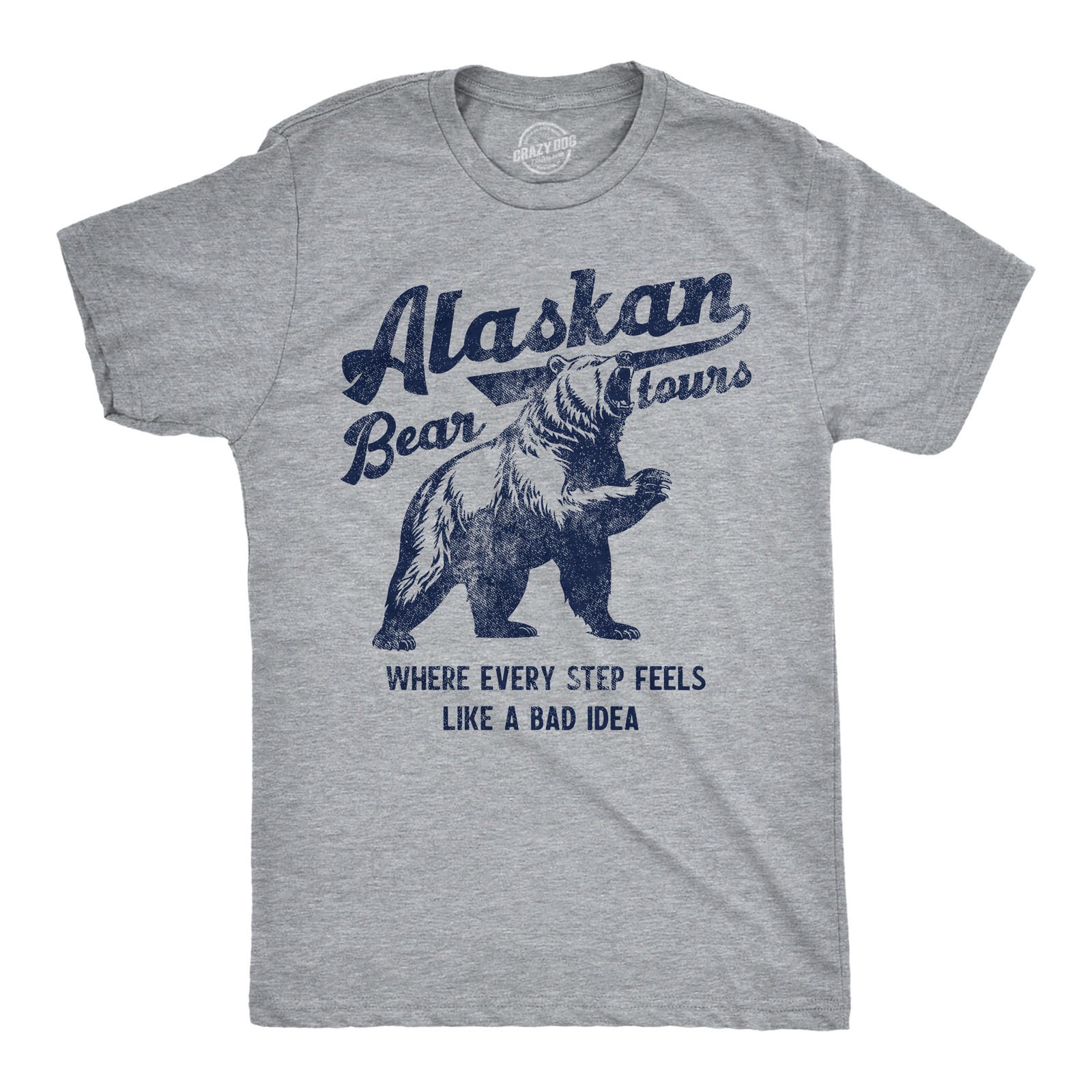 Mens Funny T Shirts Alaskan Bear Tours Sarcastic Graphic Novelty Tee For Men
