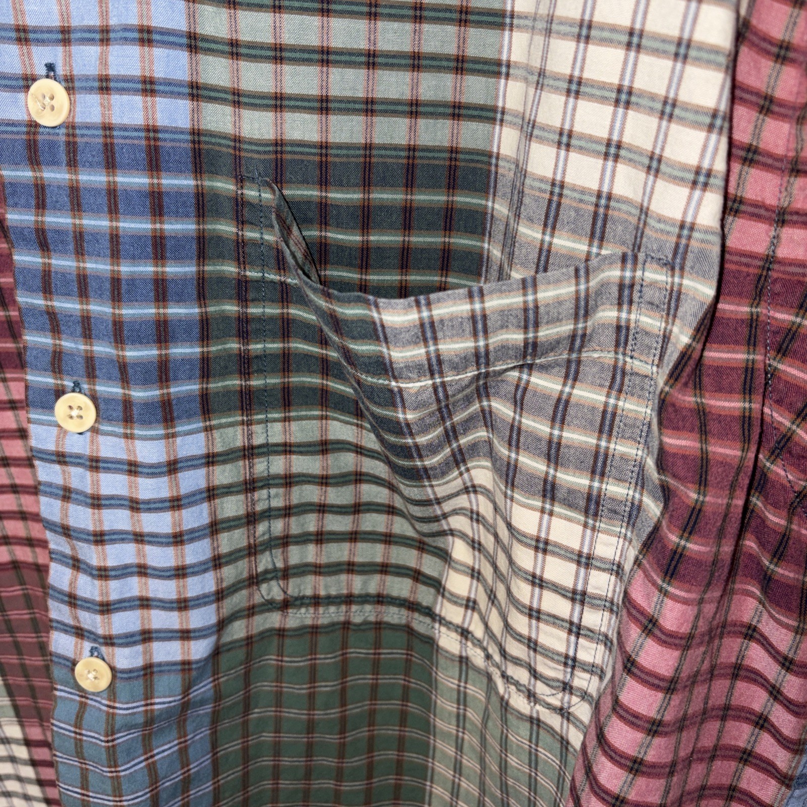 New no Tags size L Button Up Collard Plaid Multi color