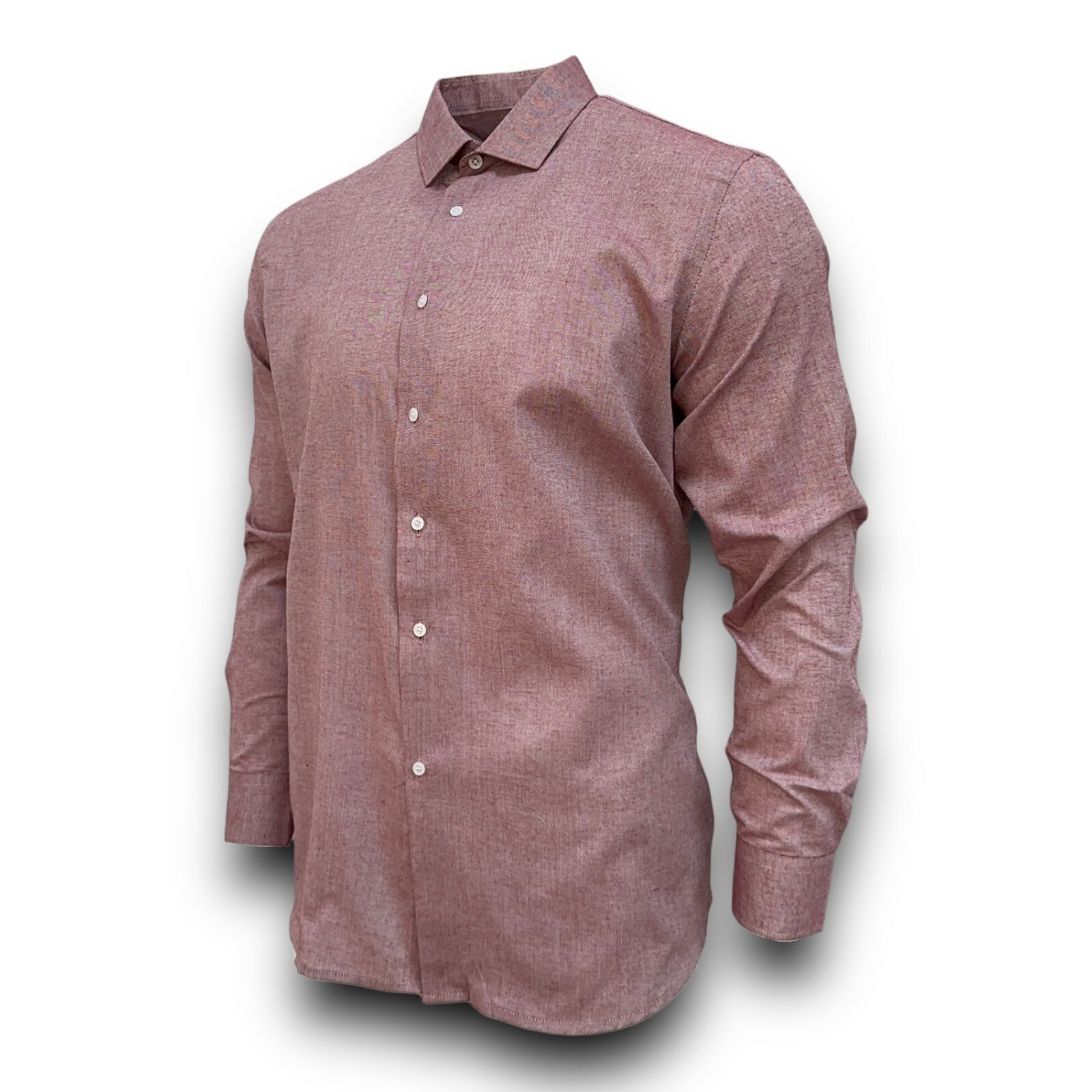 Mens Shirt Long Sleeve Solid Modern Slim Fit Smart Casual Formal Work Shirts