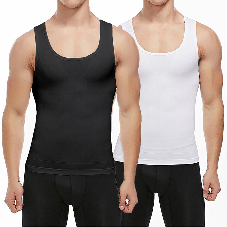 Men Compression Shirts Abdomen Gynecomastia Slimming Body Shaper Vest Tank Tops