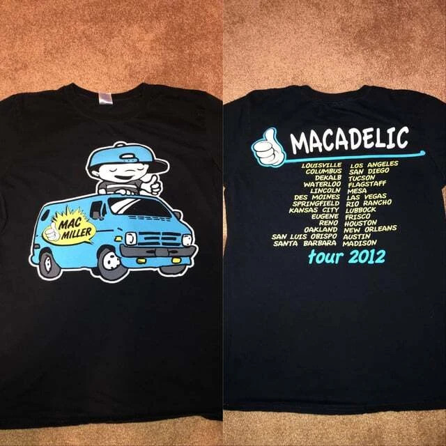 Mac Miller Shirt, Mac Miller Tour 2012 Black T- shirt Unisex S-5XL