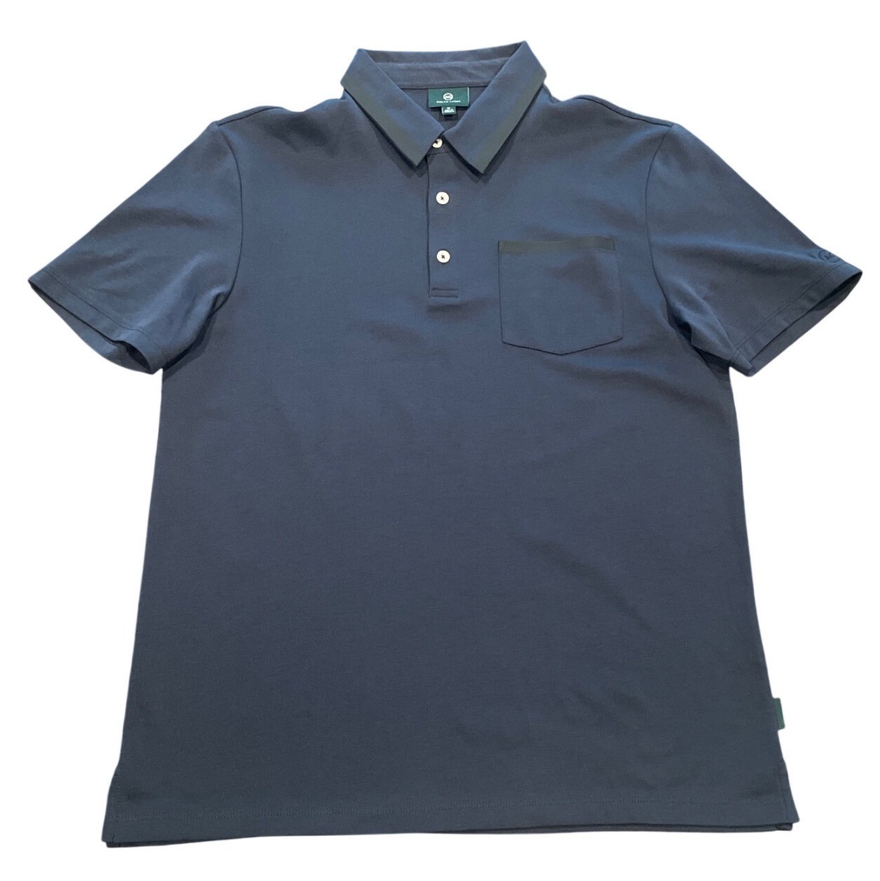 AG Green Label Polo Shirt Mens Medium Navy Black Lightweight Preppy Casual Golf
