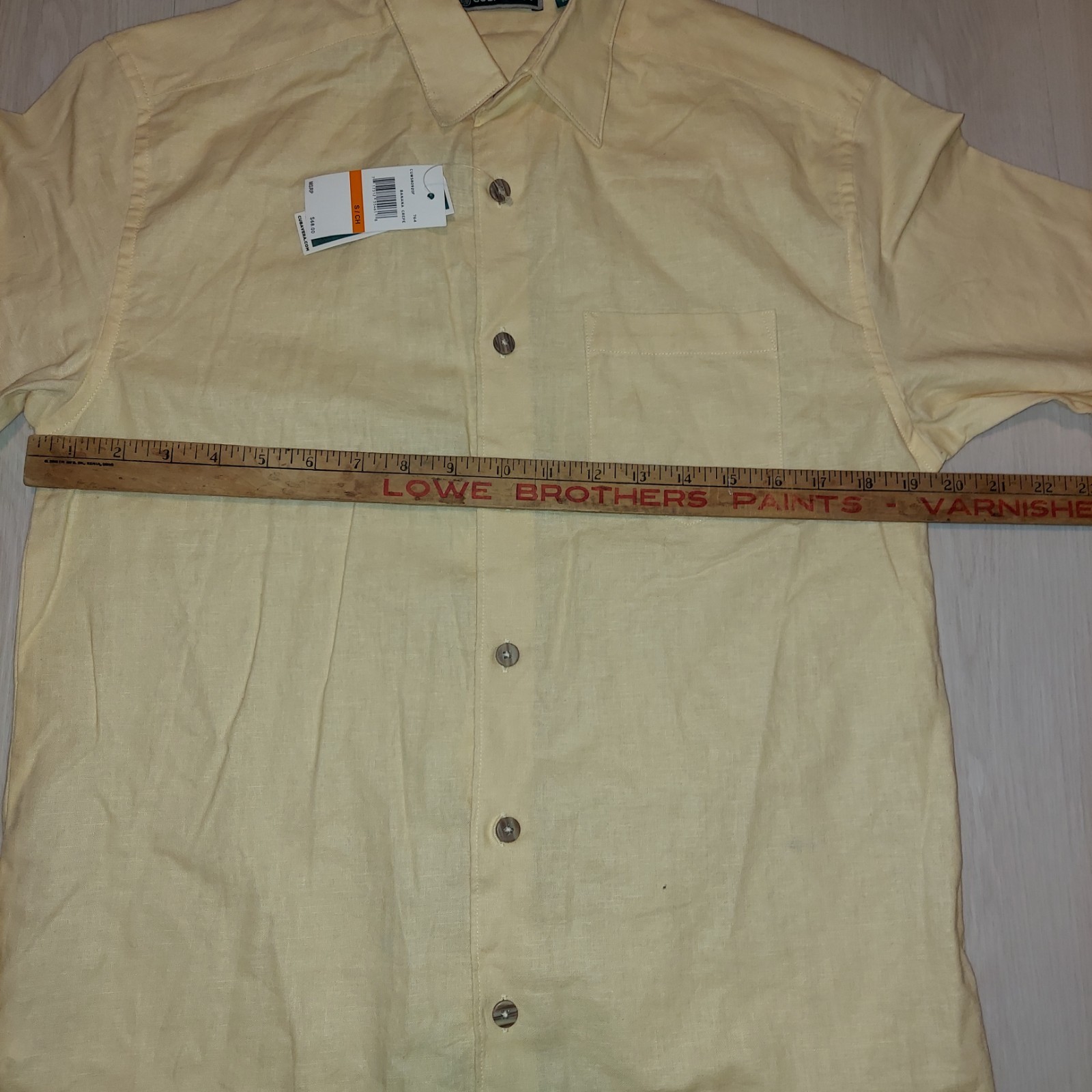 Cubavera Linen Blend Button Up Shirt Size Small Tag S/CH See Description