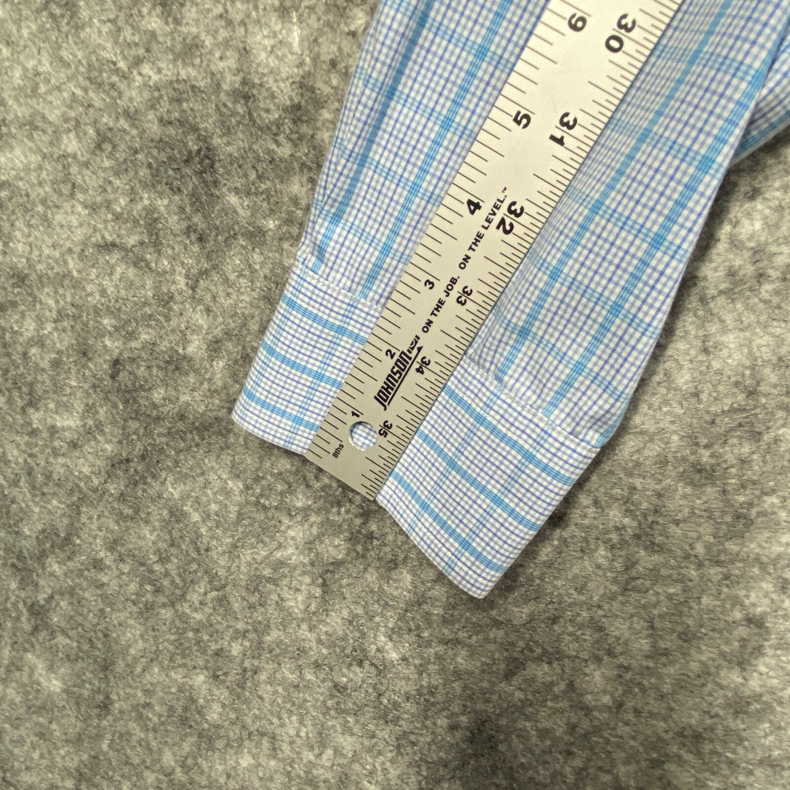 Banana Republic Shirt Mens Large 16-16.5/34-35 Blue Plaid Slim Non-Iron Button