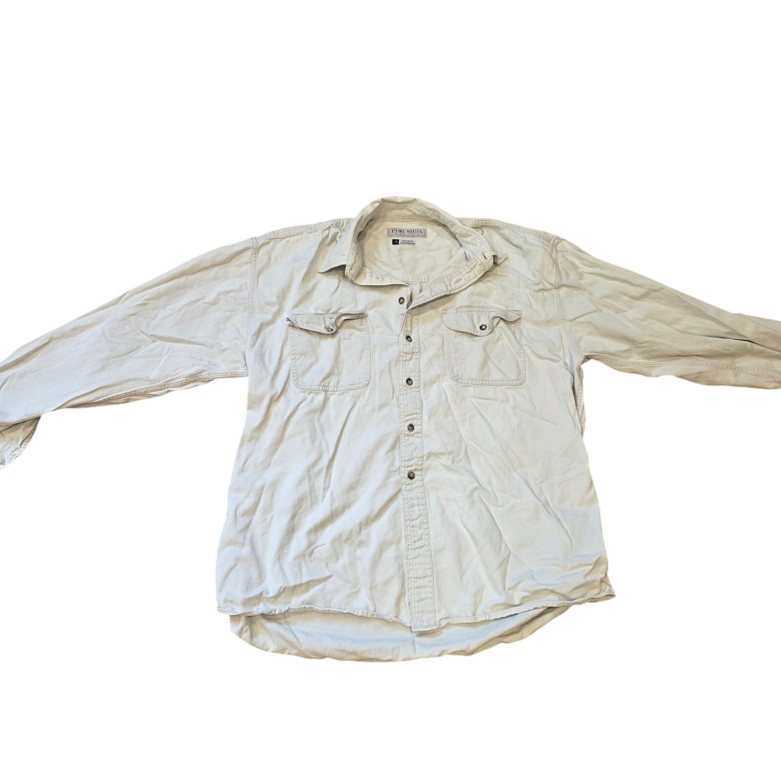 vintage pure stuff basics cotton terracotta long sleeve button up shirt sz XL
