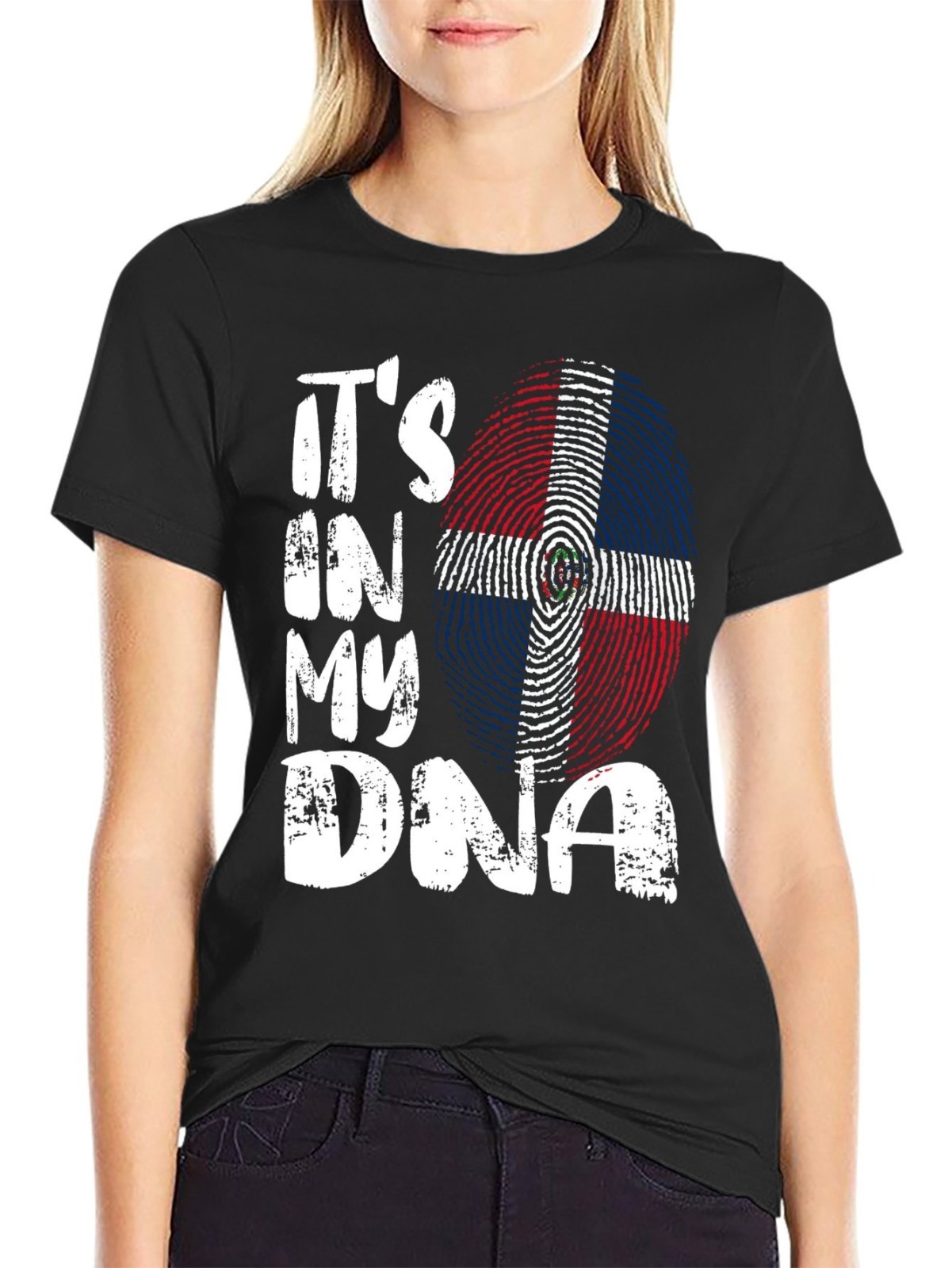 Dominican Republic Pride Black T-Shirt It’s In My DNA Flag Graphic Unisex Tee