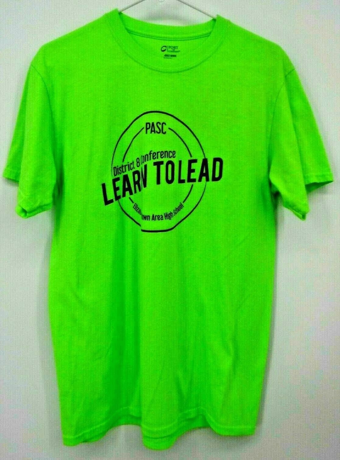 Port & Co Bright Green T-Shirt PASC EAHS District 8 Conf Learn to Lead ETown SzM
