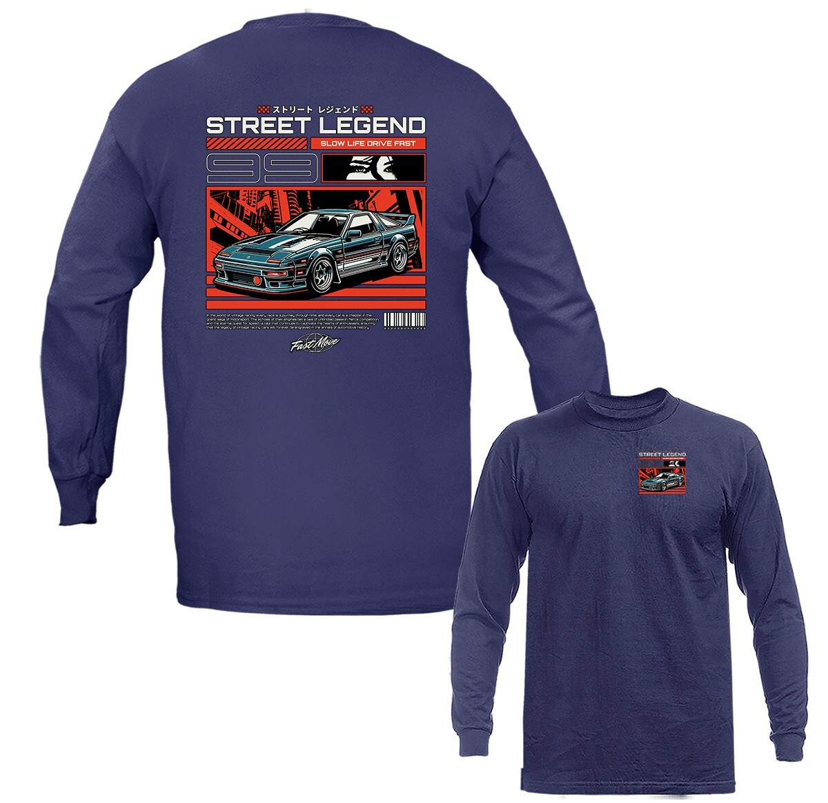 Street Legend Imported Tuned Custom JDM Sports Car Long Sleeve
