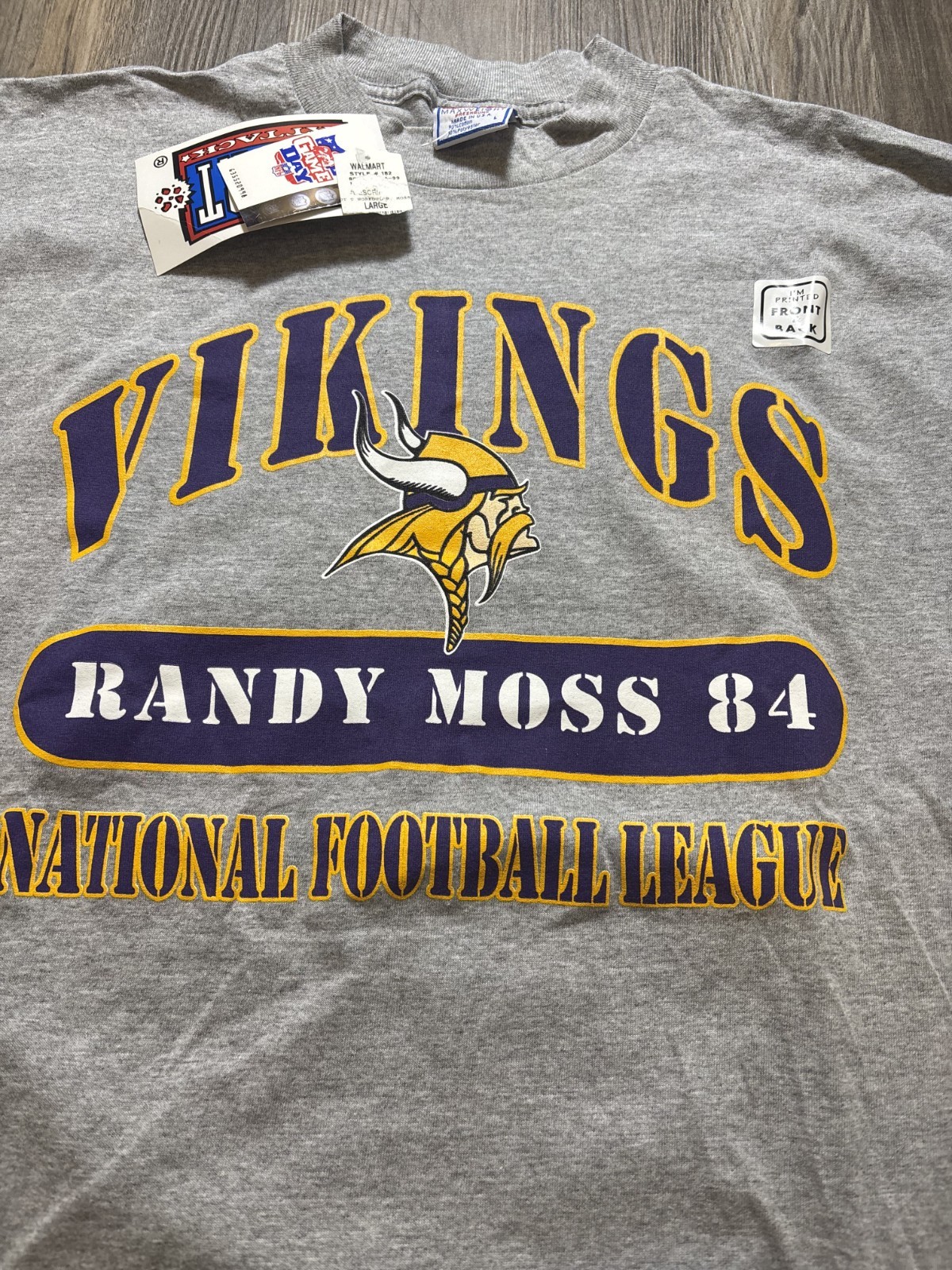 Vintage Deadstock 1999 Randy Moss Double Sided Graphic Tee | Size L Made in USA