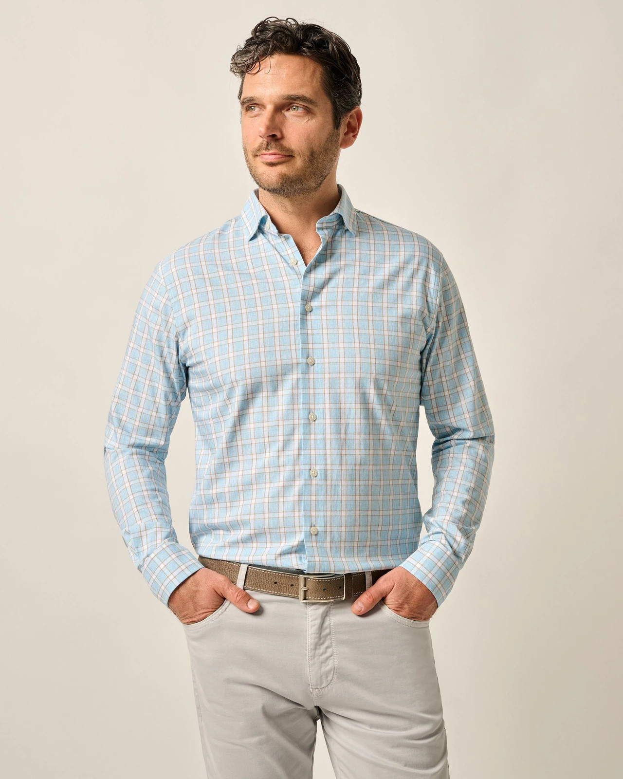 johnnie-O Performance Button Down Shirt – Burleigh Maliblu Size M