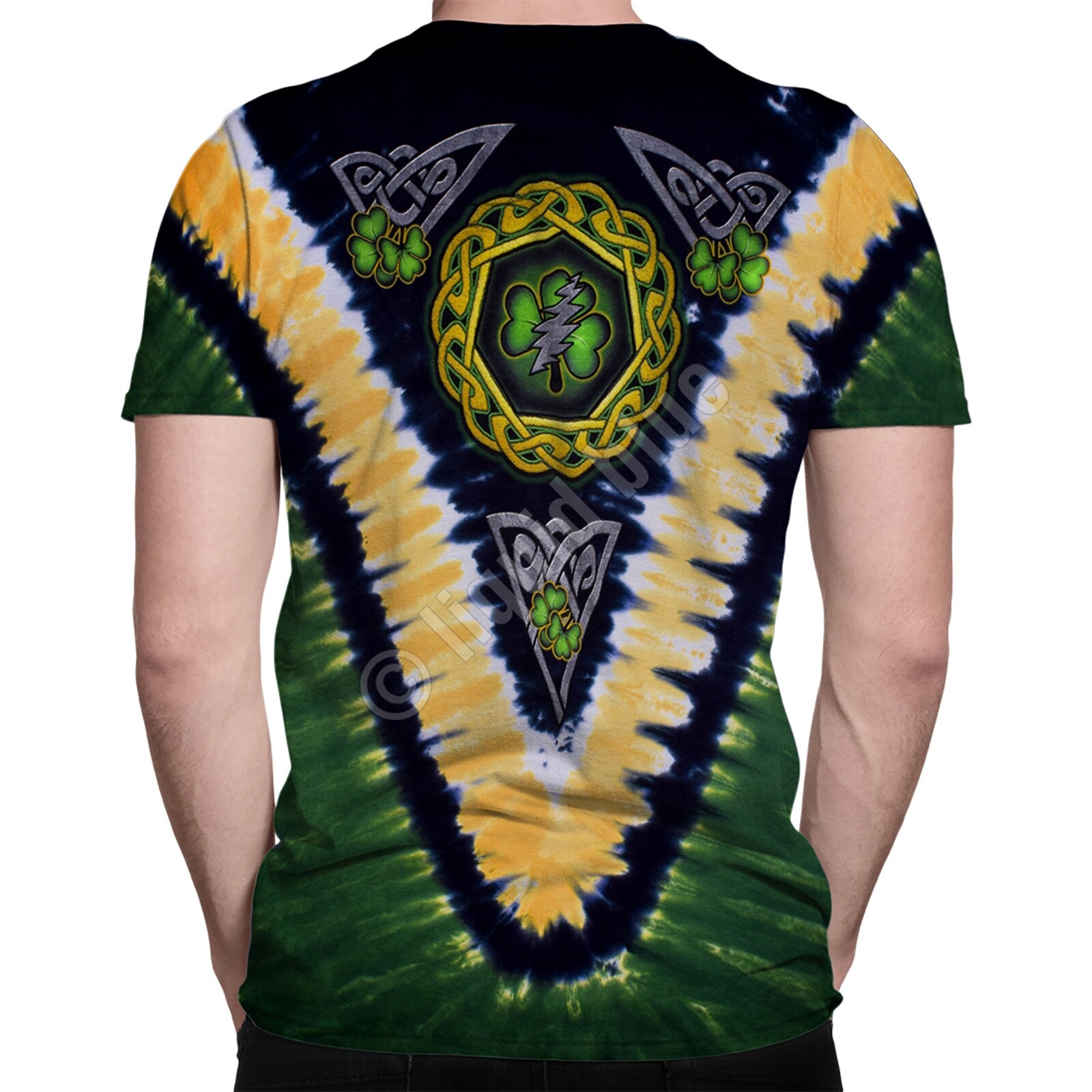 GRATEFUL DEAD-SHAMROCK V-SYF-2 Sd TIE DYE T SHIRT M-L-XL-2X -3X-4X-5X-6X