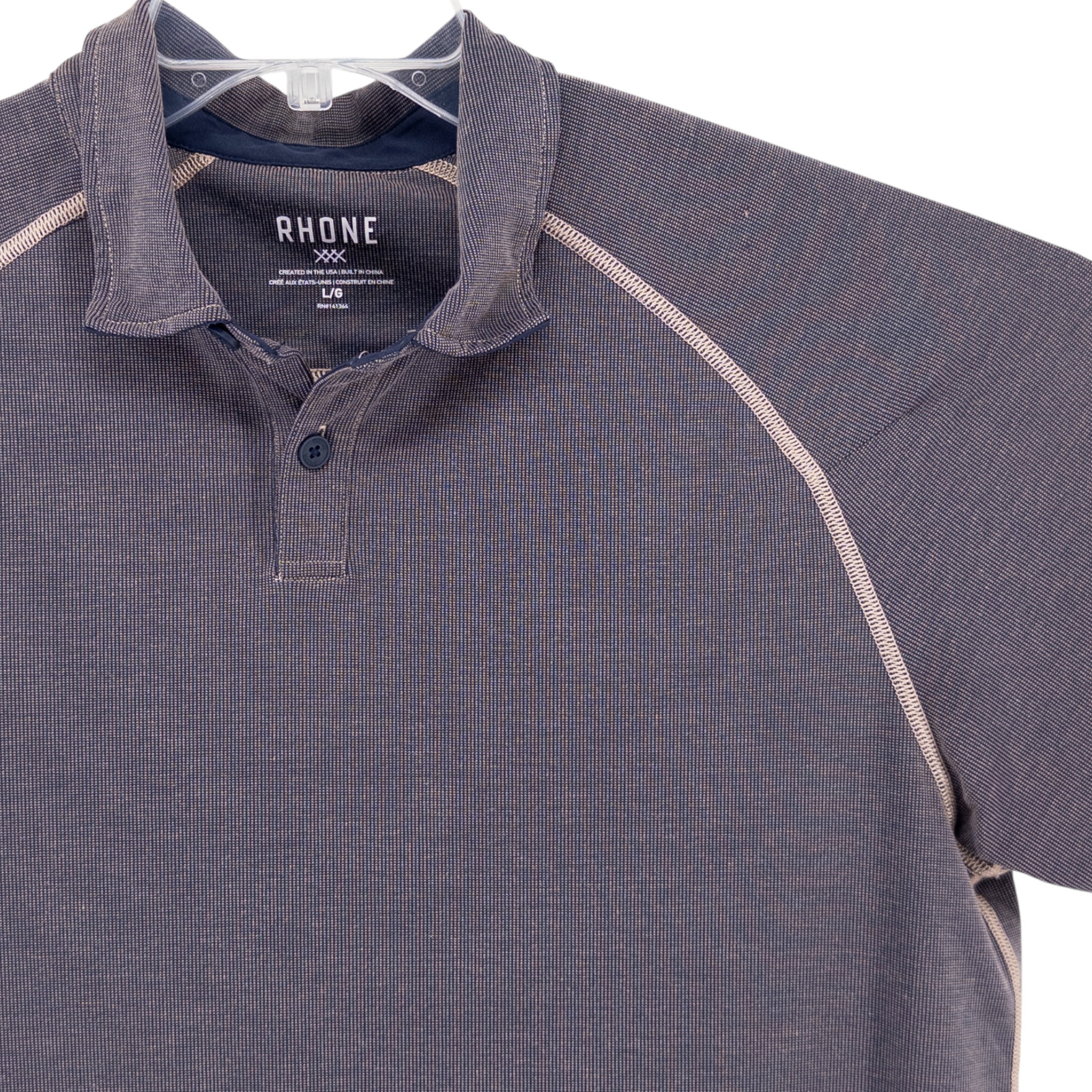 Rhone Delta Pique Performance Short Sleeve Polo Shirt Anti-Odor Mens Large