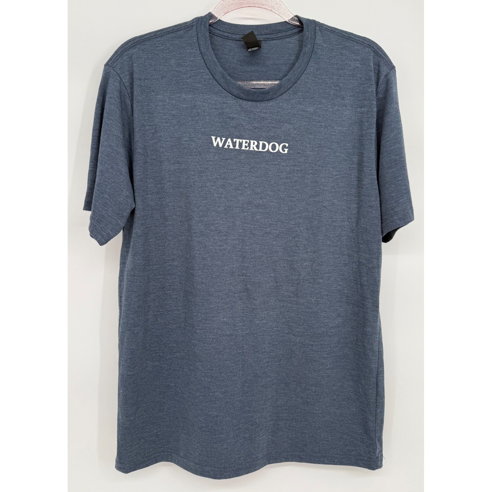 District Perfect Tri Mens Blue Waterdog Graphic T-Shirt Short Sleeve Tee Sz M
