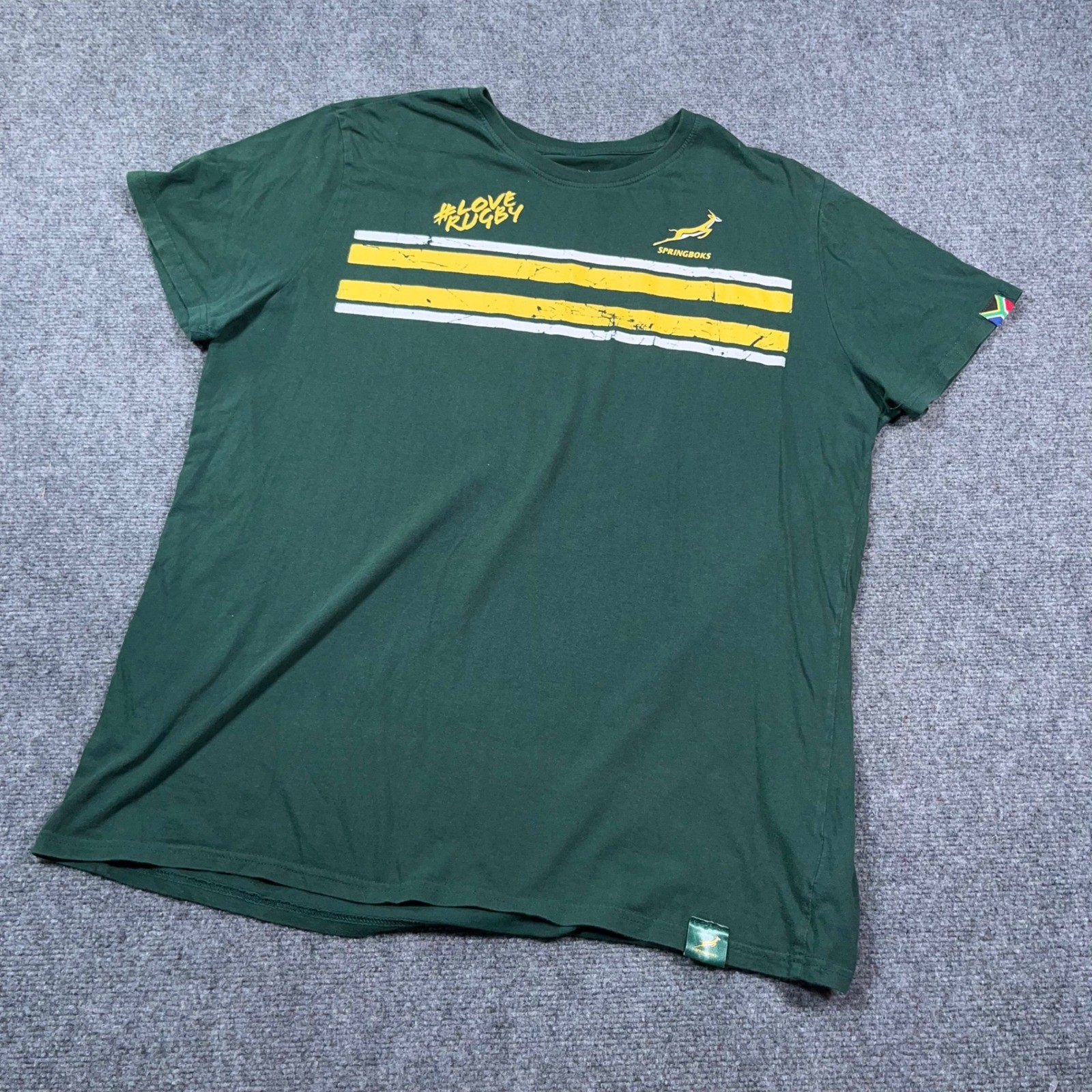 Springboks Official Licensed Product T-Shirt Mens XL Love Rugby Graphic Green