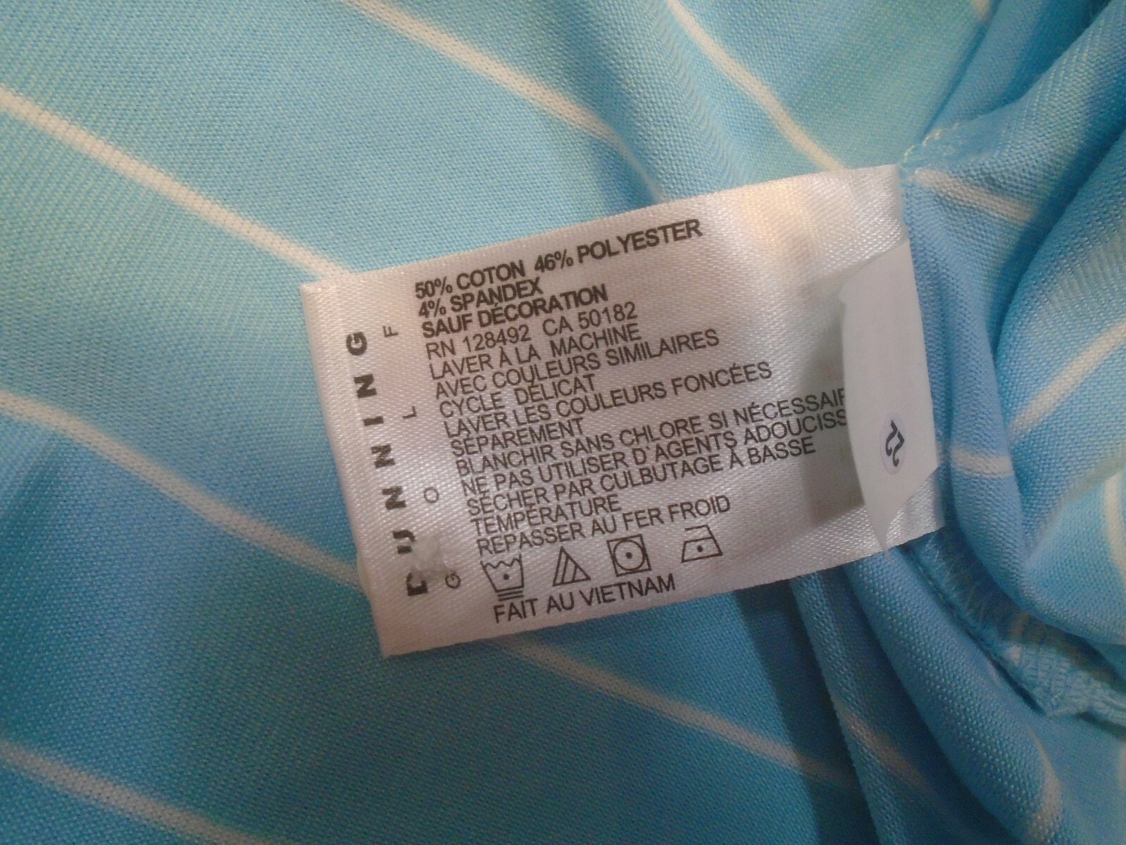 Dunning Golf Performance Fabric Light Blue Striped Polo Golf Shirt NWT XL $89
