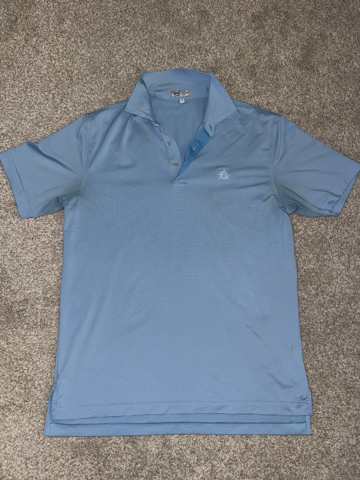 Peter Millar Summer Comfort Striped Blue/White Polo Short Sleeve Men’s M