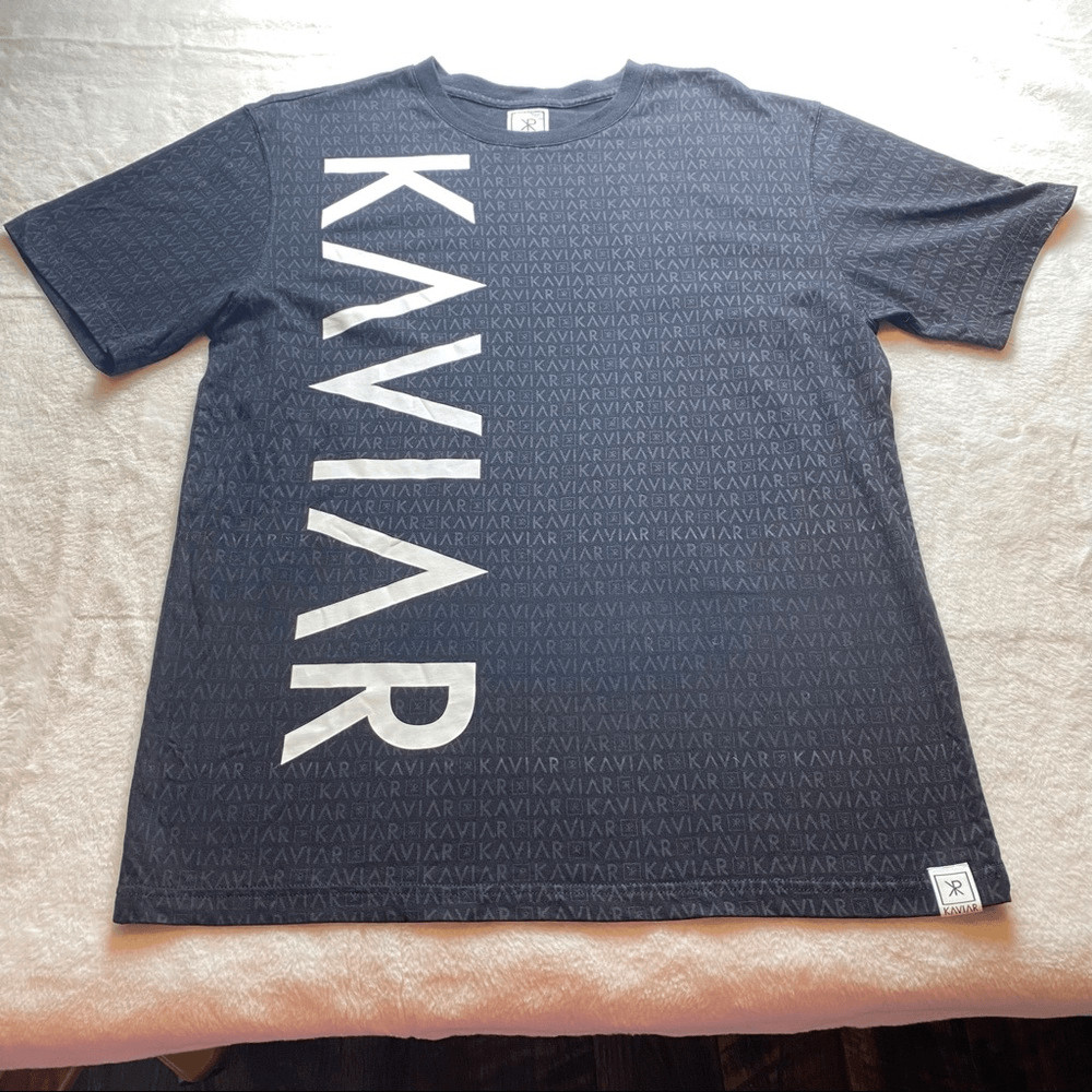 Kaviar Oak and Marble Private Label Black T-Shirt Size Large