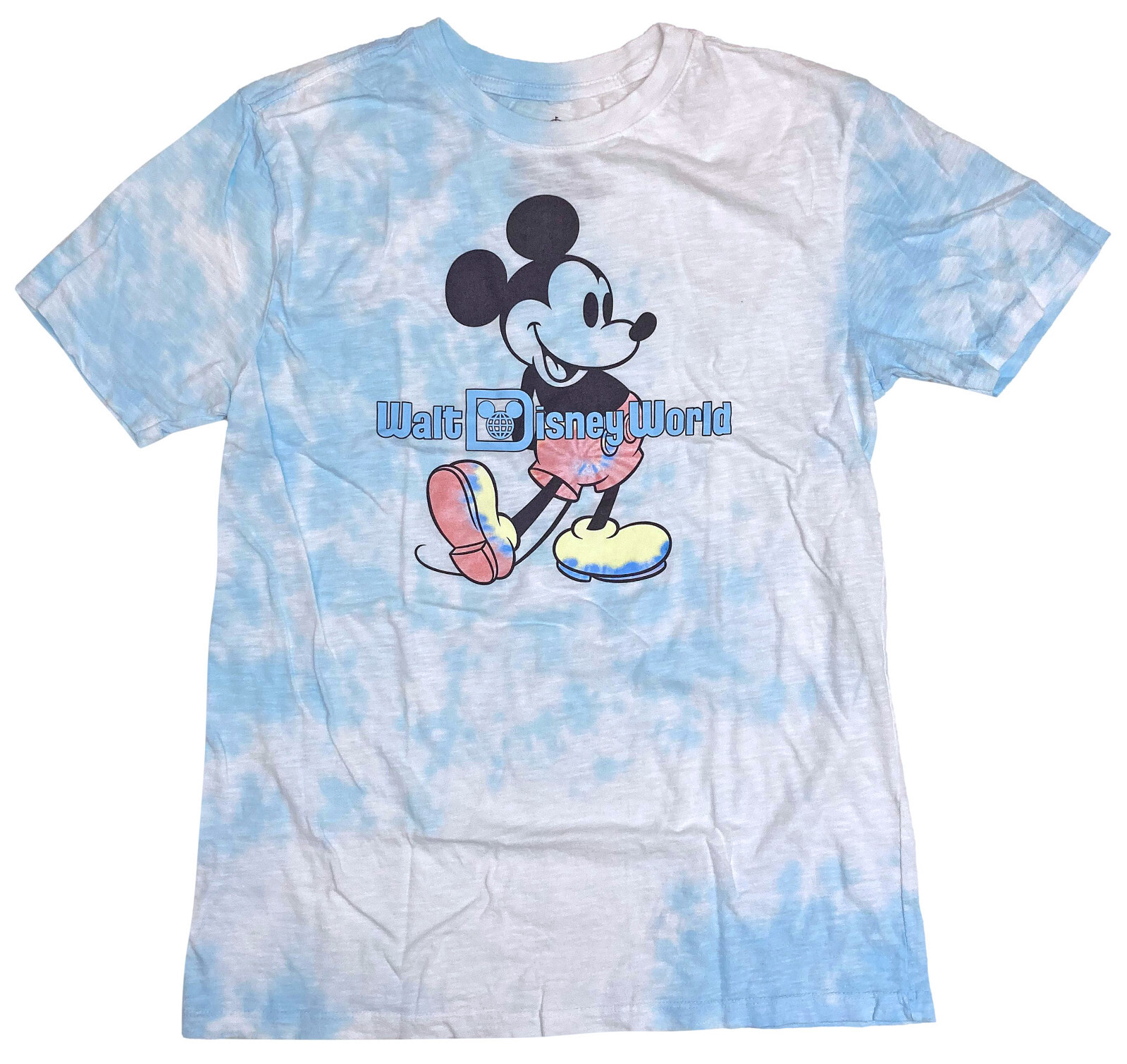 Disney Mickey Mouse Walt Disney World Men’s Light Blue Tie Dye T-Shirt Big/Tall