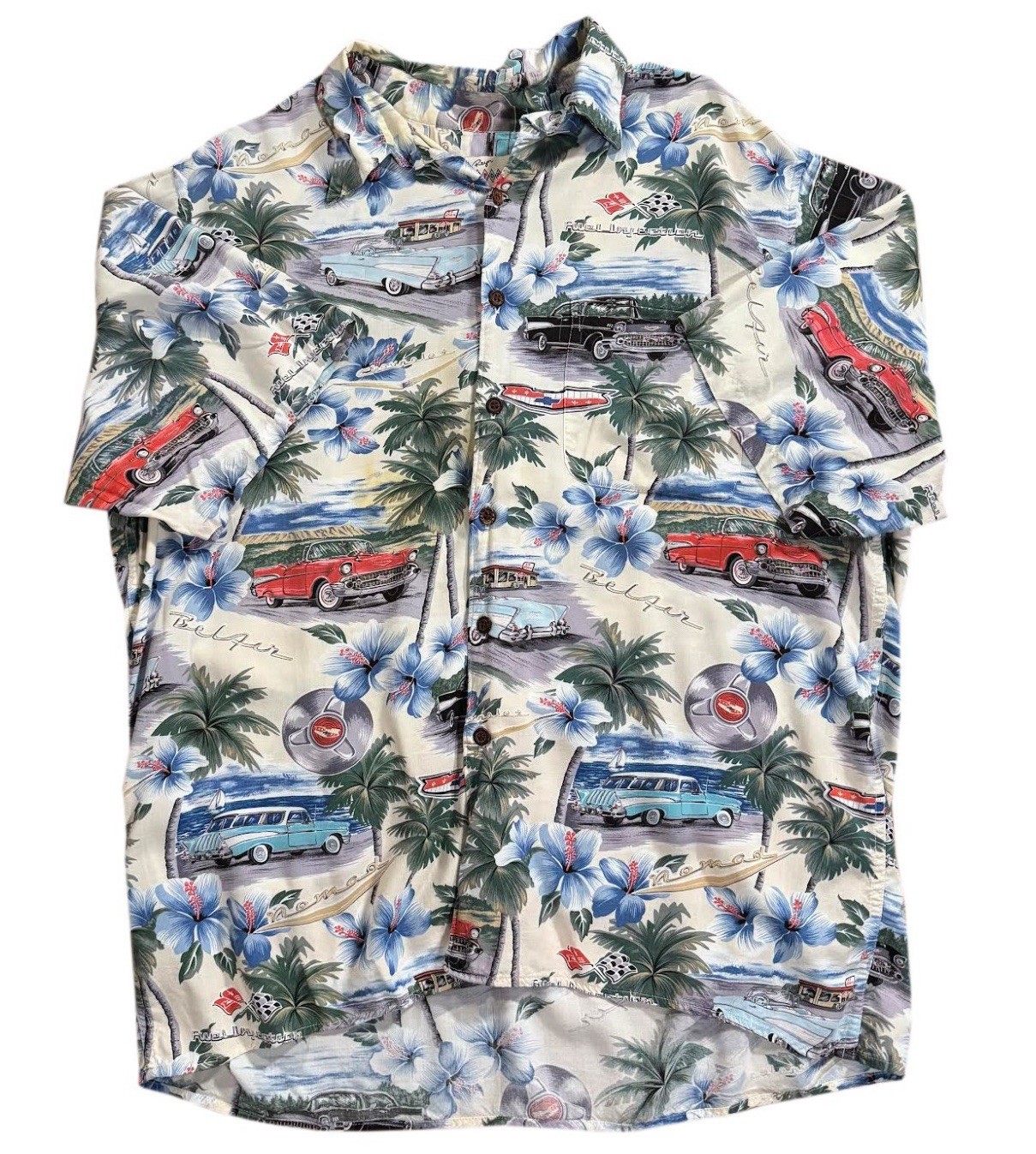 Vintage Reyn Spooner 50s Chevrolet Classic Cars Button Down (Size L)