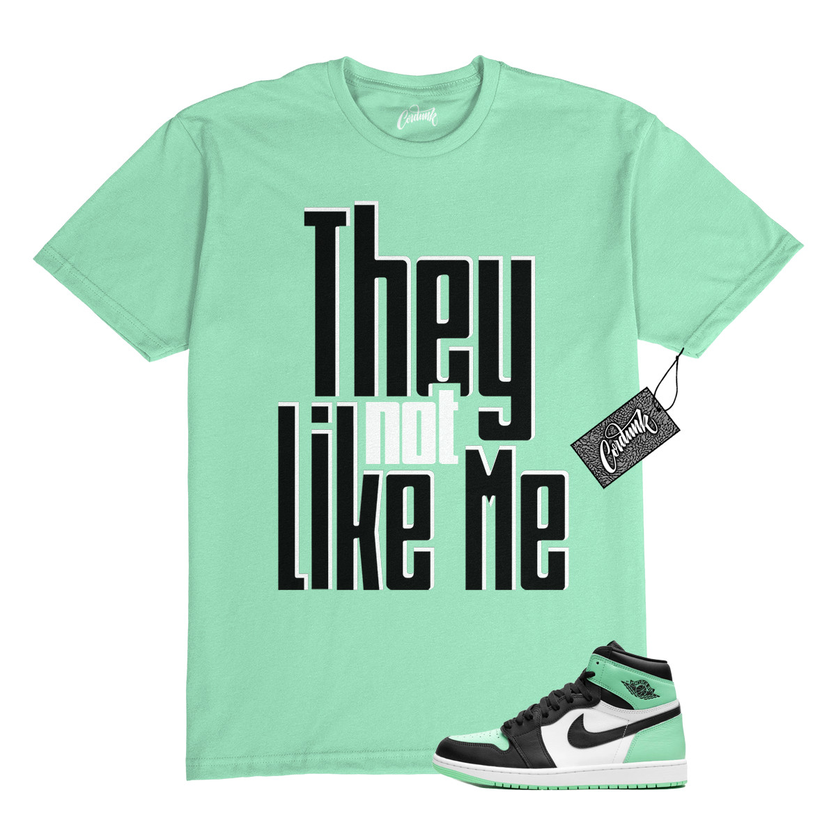 1 Green Glow Mint White Black High T Shirt Match NLM