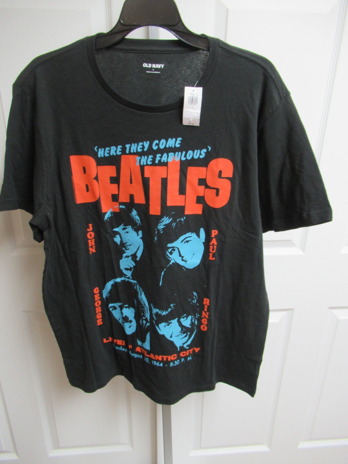 Beatles Old Navy Black Unisex T-shirt SZ LARGE NWT