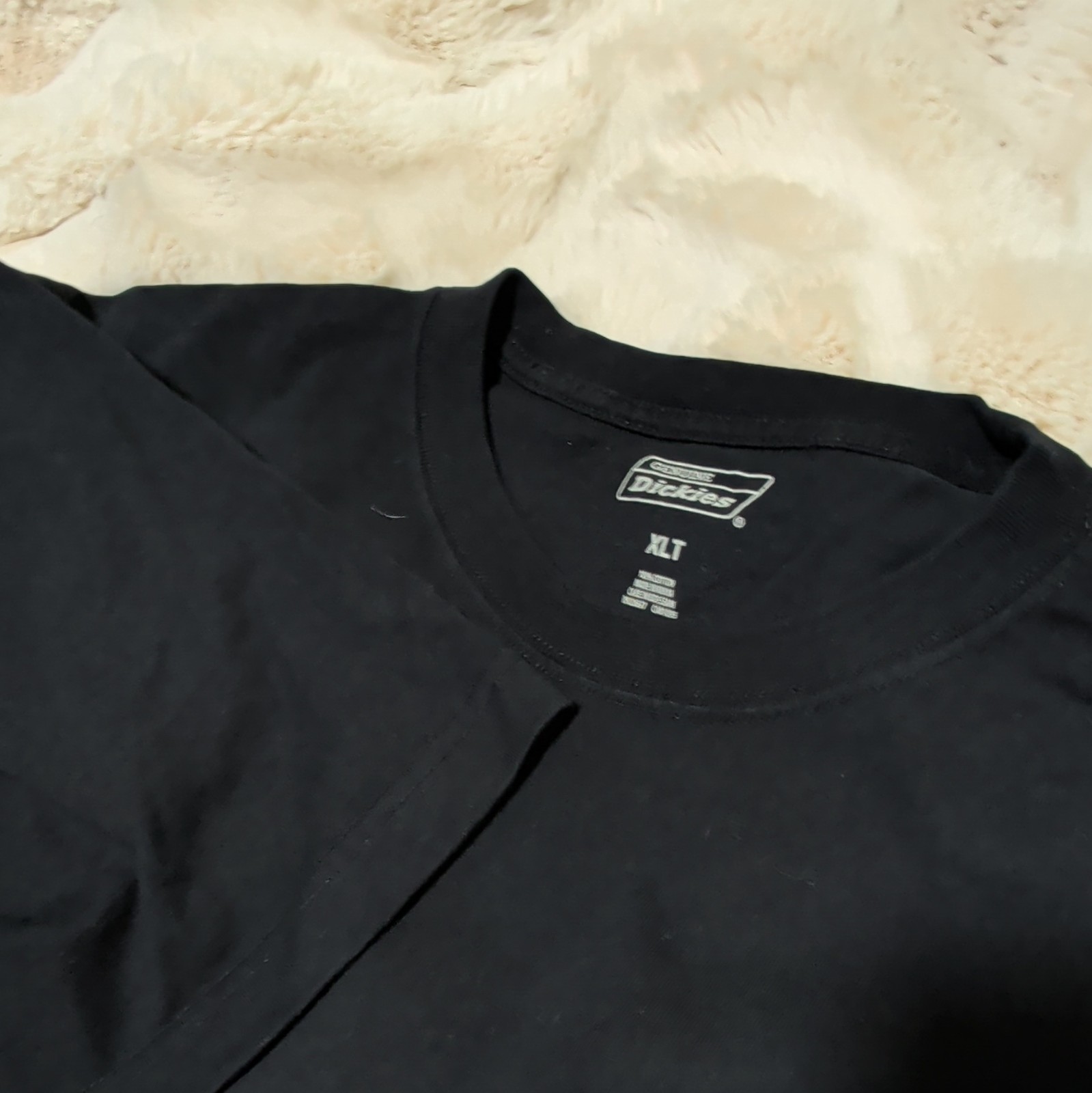 2 Dickies Men’s Black Cotton Knit Pocket T-Shirts, Short & Long Slv XLT
