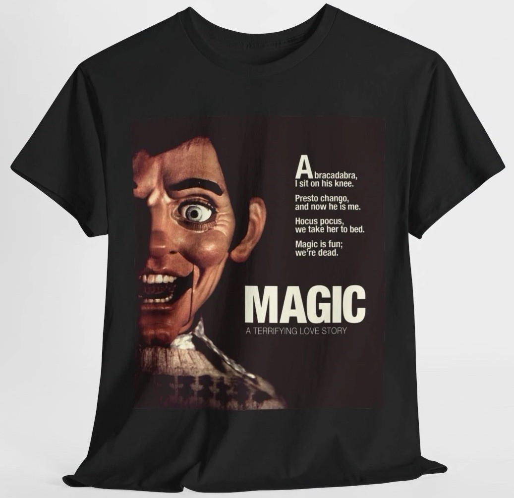 Magic T Shirt – Anthony Hopkins – 70’s Classic Ventriloquist Retro Tee – New
