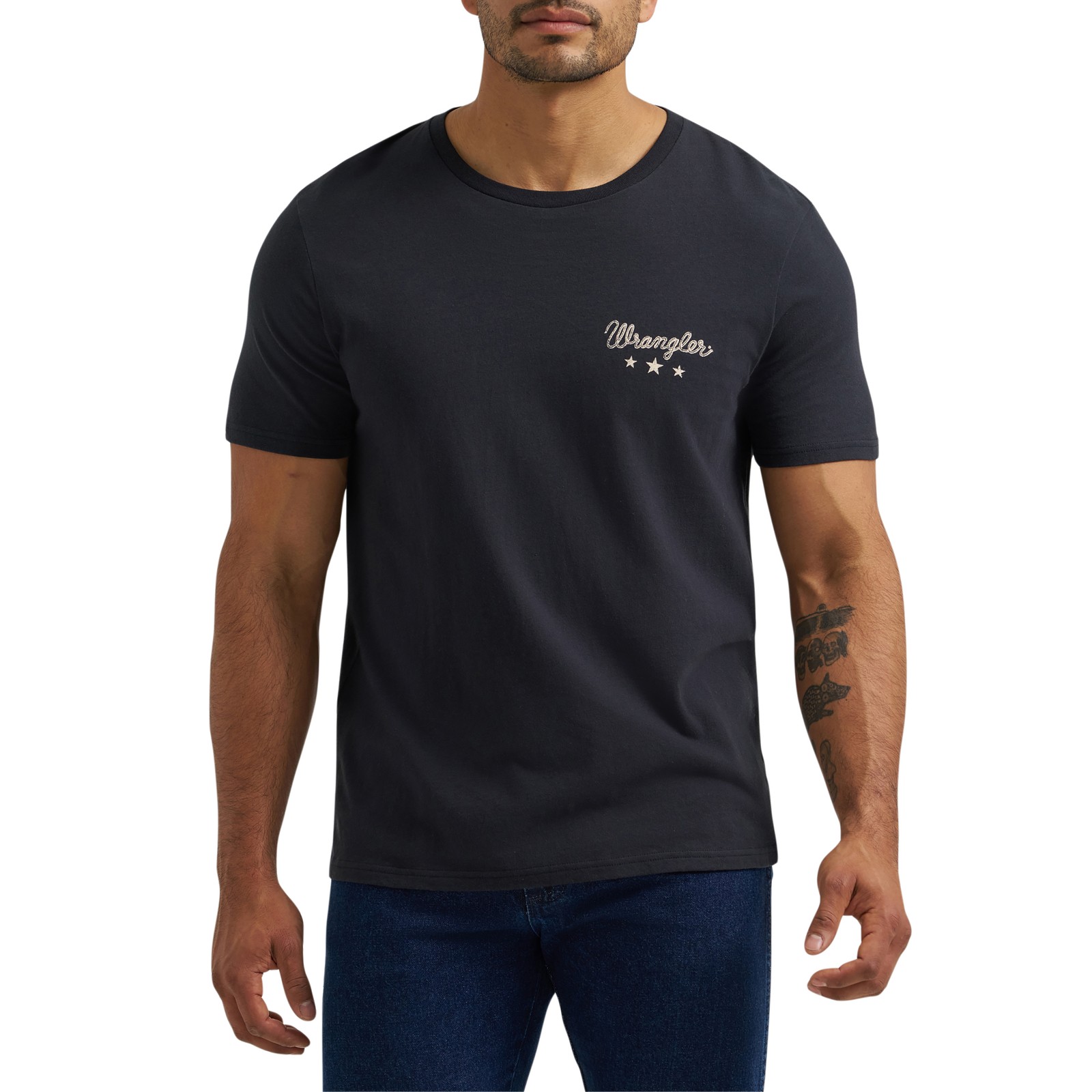 Wrangler Men’s Graphic Regular Fit Jet Black T-Shirt 112380269