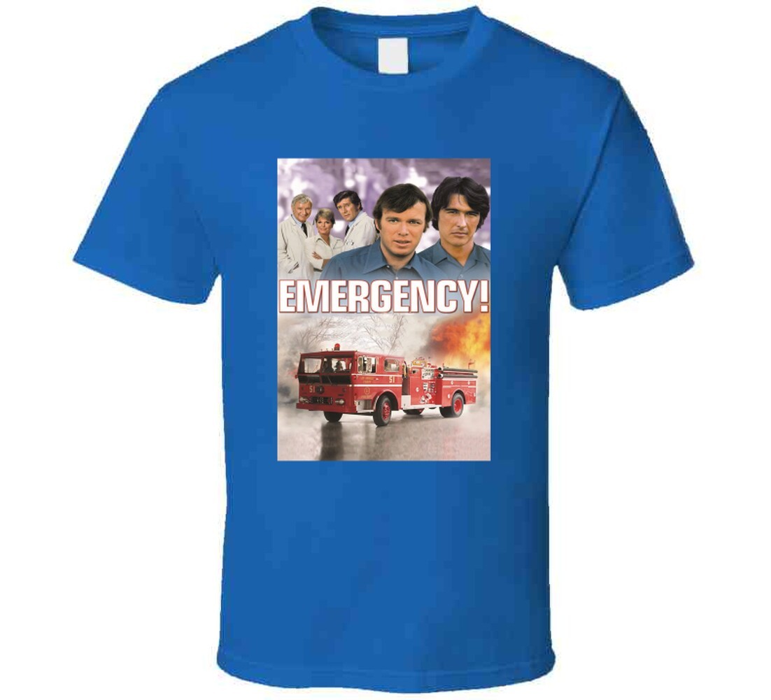 Emergency Tv Show Tee 1970s Fire Department Television Series T Shirt