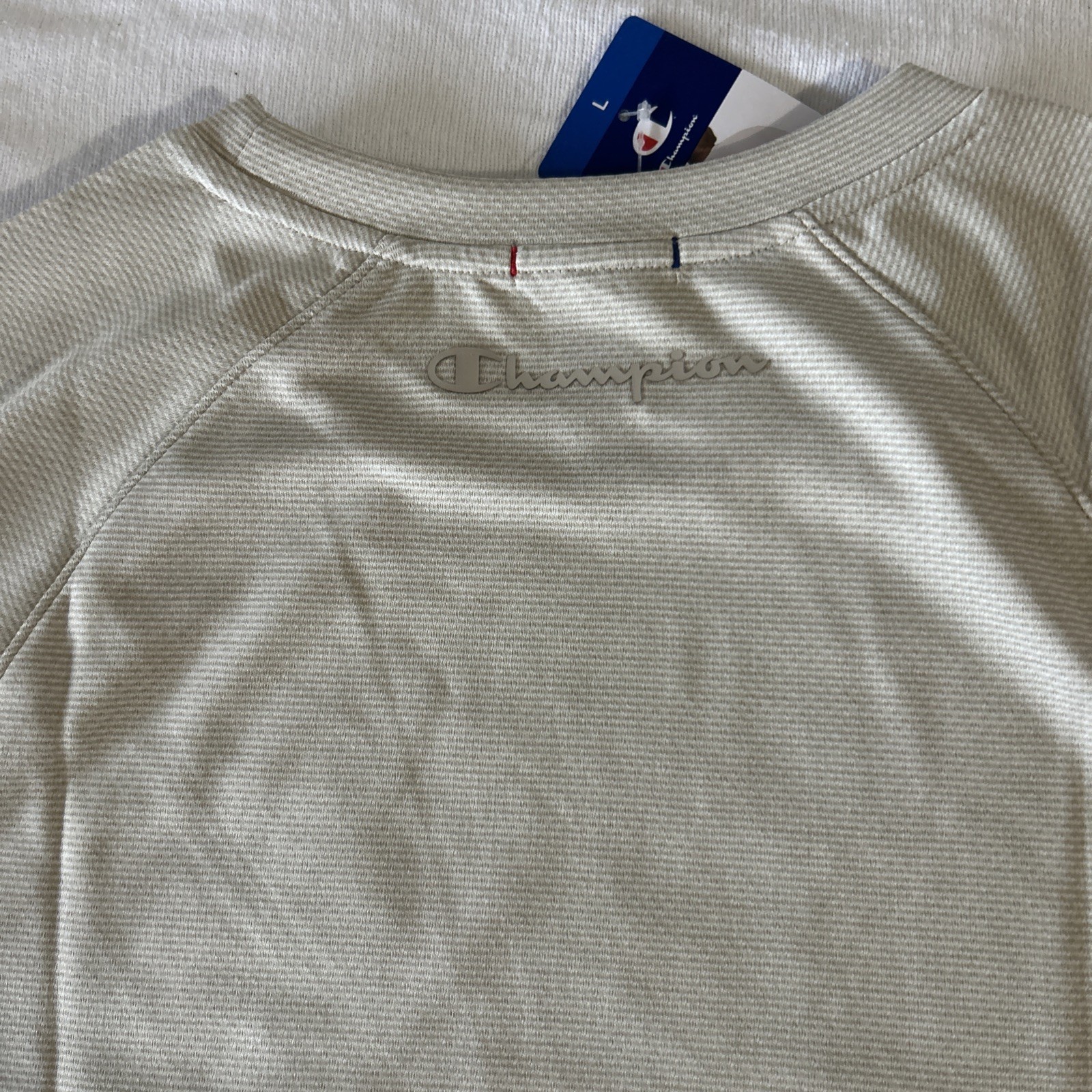 Champion Men’s Crewneck Short Sleeve Classic Tee, Tan, Size L