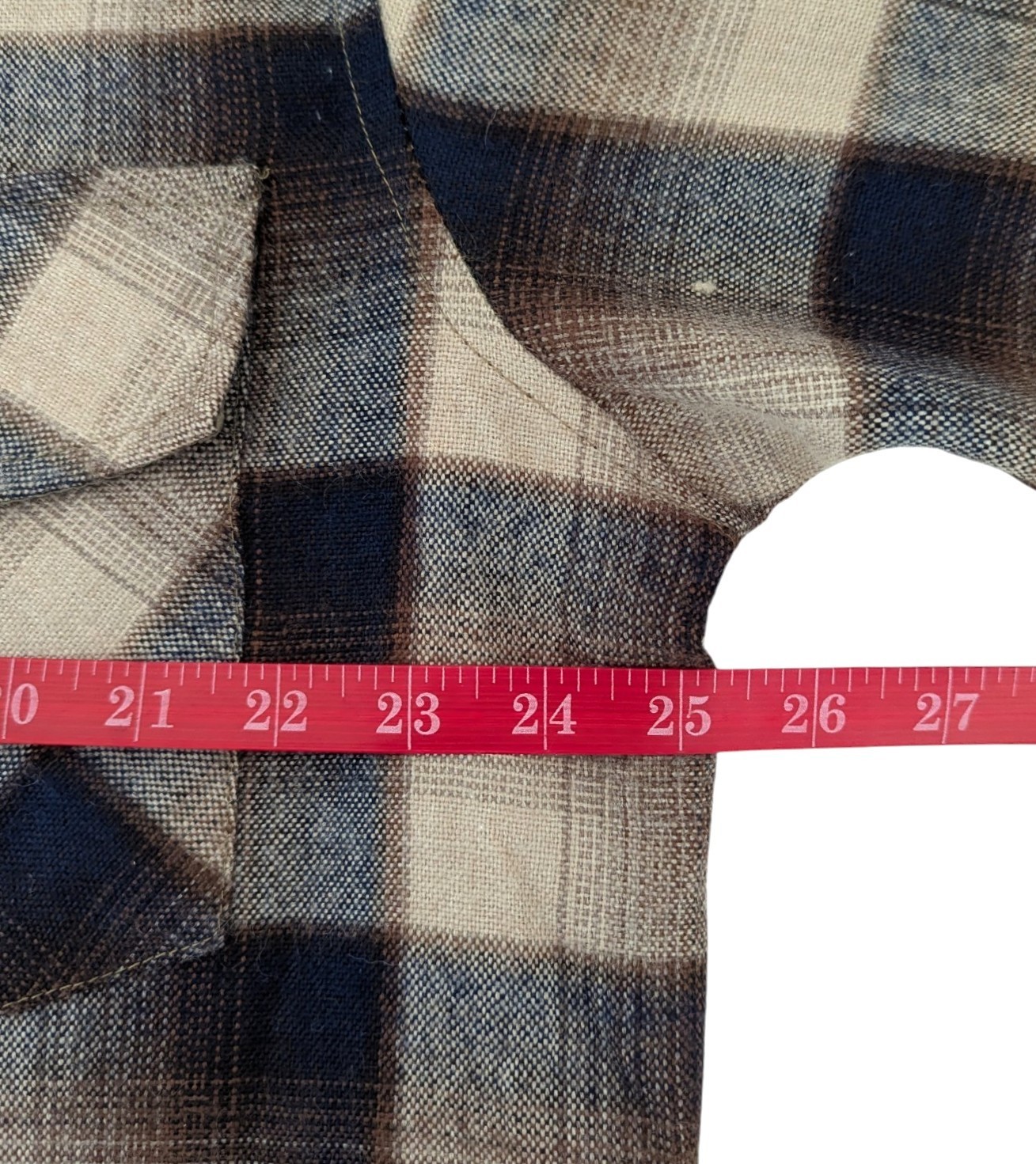Allen Wickfield flannel shirt XL brown plaid wool blend machine washable