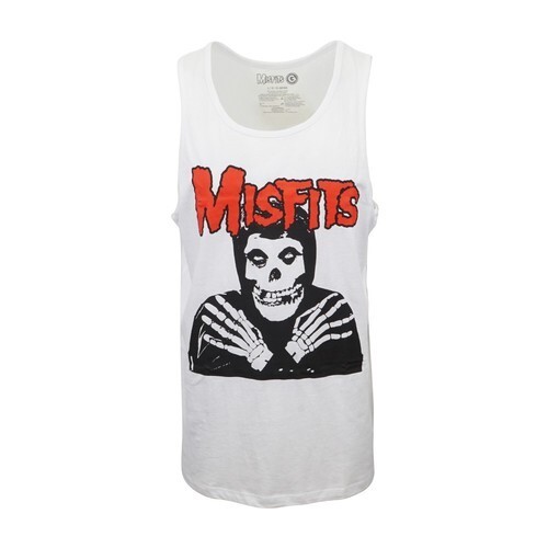 MISFITS LOGO SKULLY MENS TANK TOP WHITE