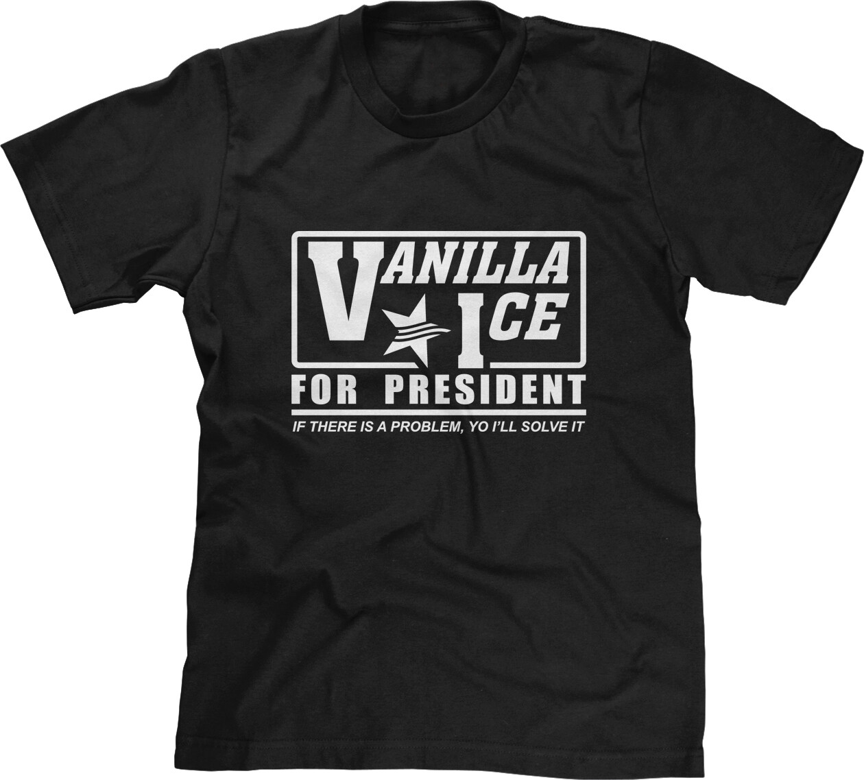 Vanilla Ice President Funny Voting Political Humor Music Fan Party 80s Mens Tee