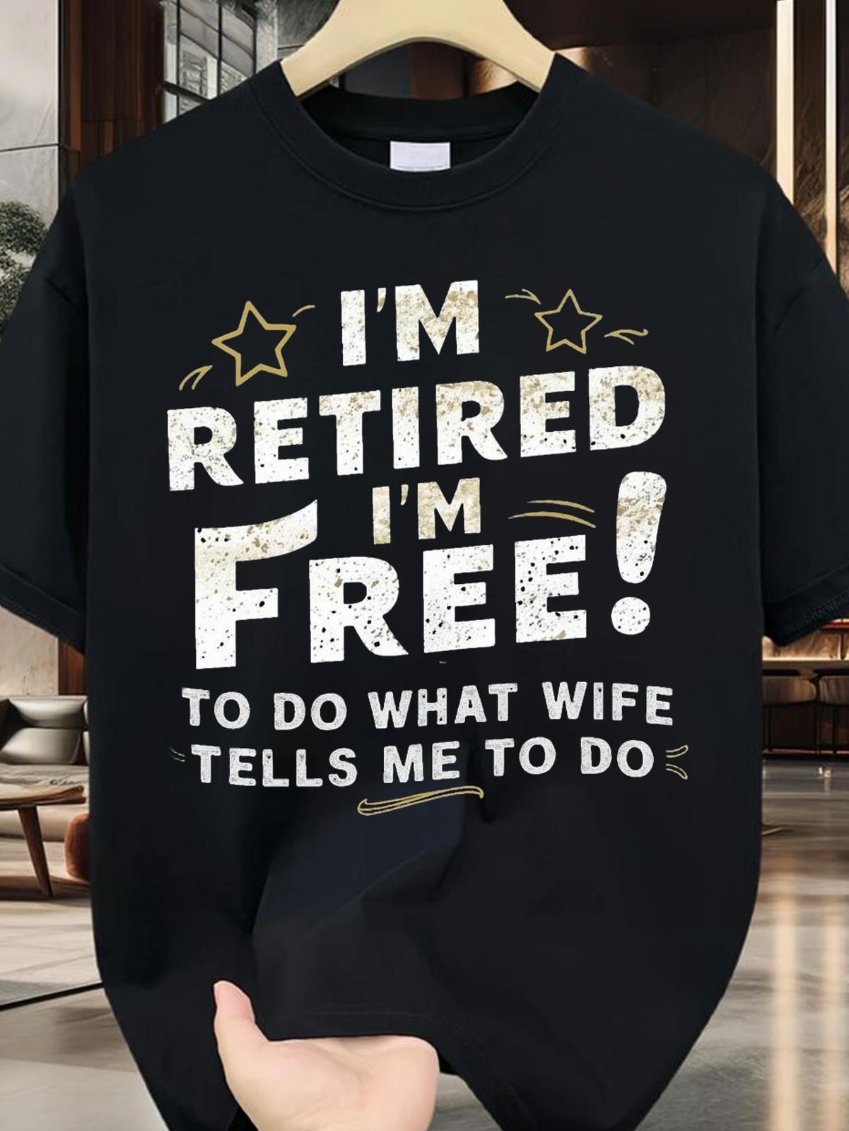 Mens “Im Retired”Funny Print T-Shirt Crew Neck Short Sleeve Retirement Gift ♪
