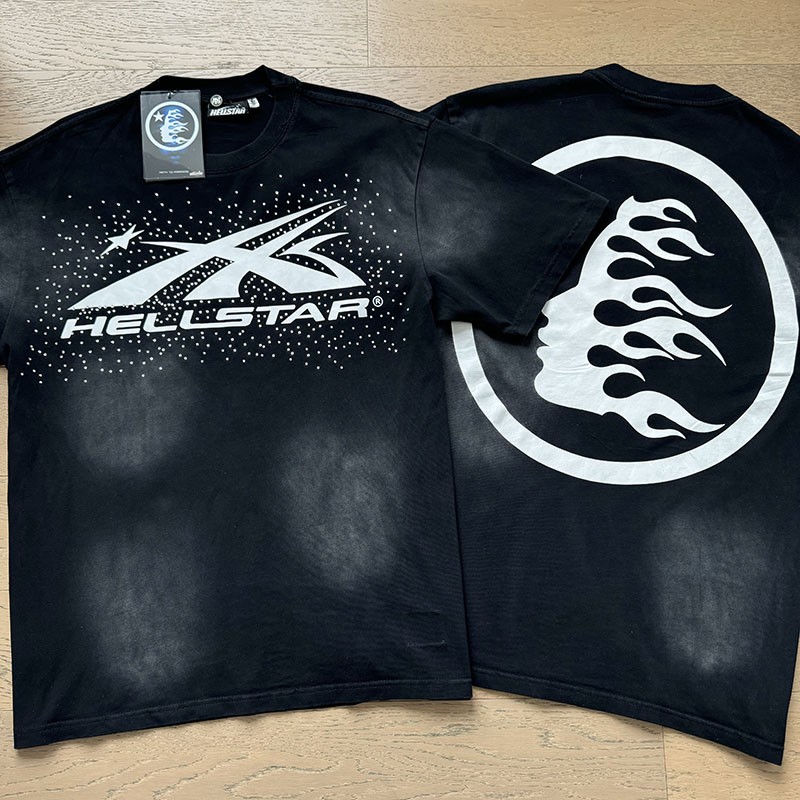 NEW Hell Studios star Classic Logo printing Starry Sky Hot Diamond Mens T-shirt