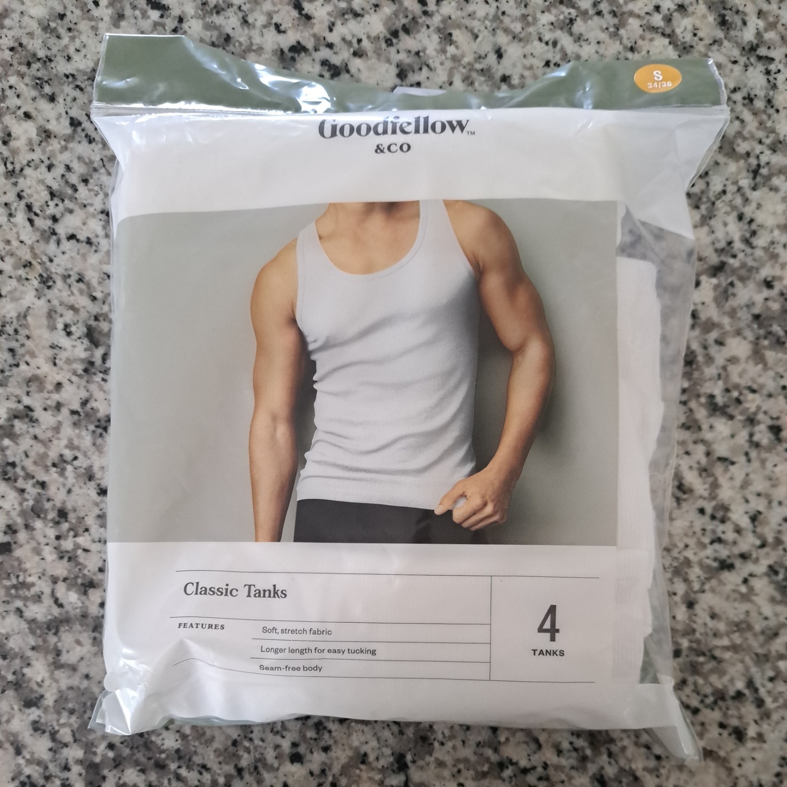 Goodfellow & Co Men’s 4pk Ribbed Tank Top – (Small, White)